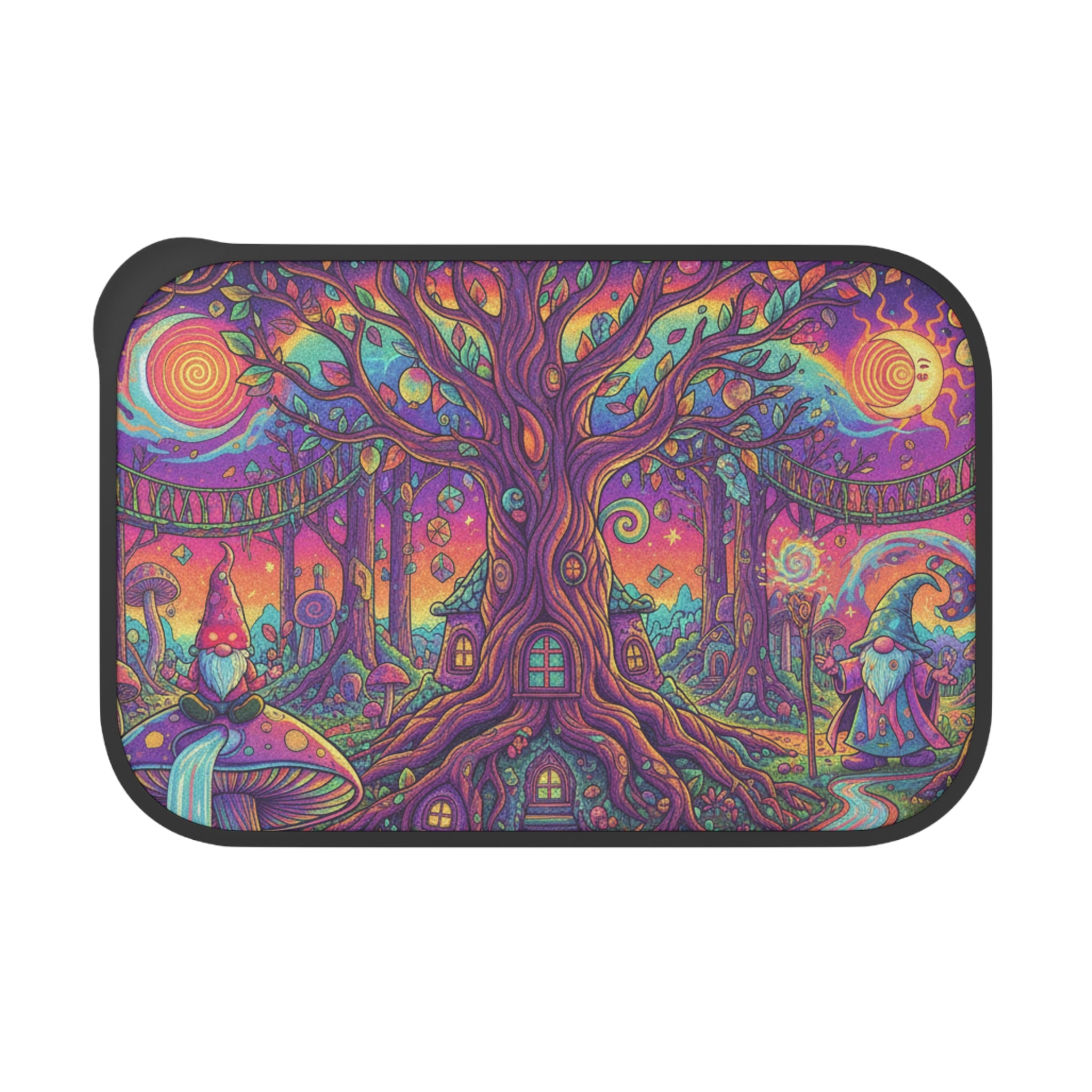 Trippy scene Bento Box with Band and Utensils, Colorful Lunch Container, Eco-Friendly Meal Prep, Gift for Foodies, Nature Lovers