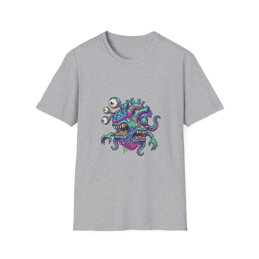 Monstrous Beholder Graphic T-Shirt — Neon D20 Fantasy RPG Monster Tee