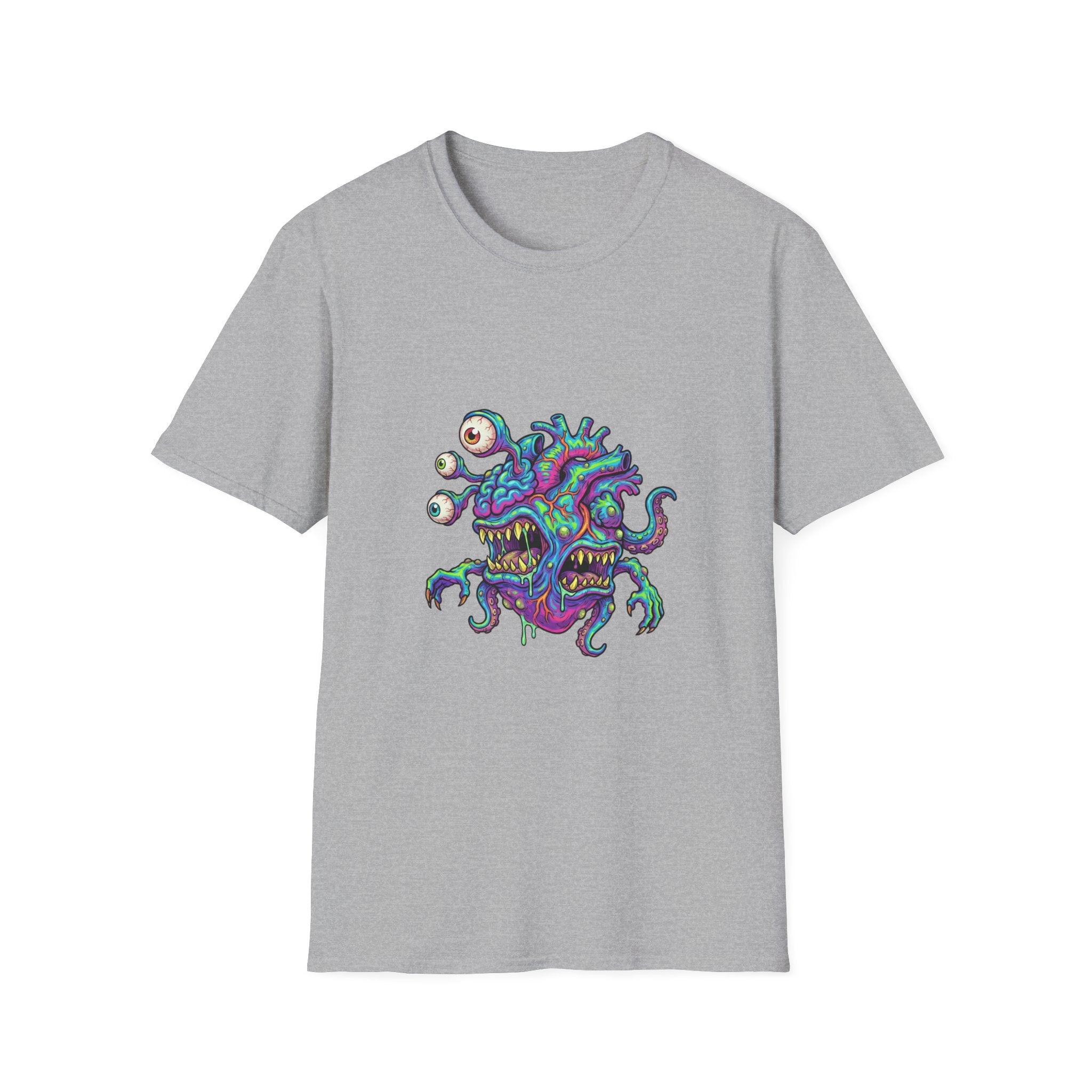 Monstrous Beholder Graphic T-Shirt — Neon D20 Fantasy RPG Monster Tee