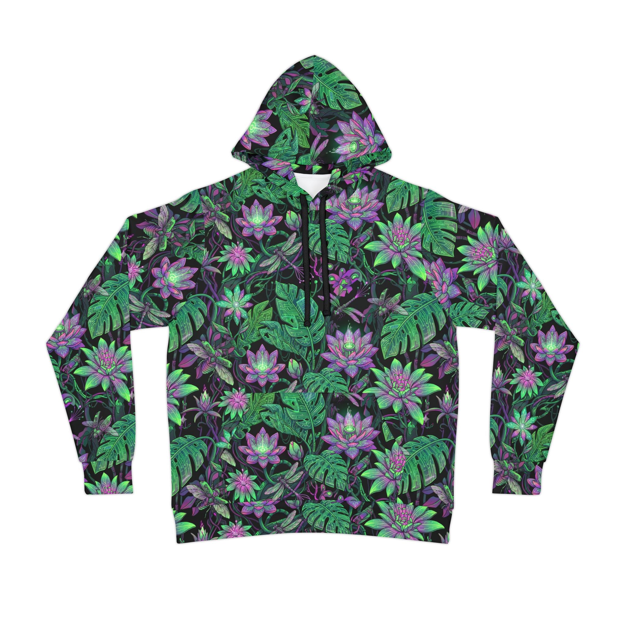 Tropical Lotus Athletic Hoodie — All-Over Print Floral Sports Hoodie