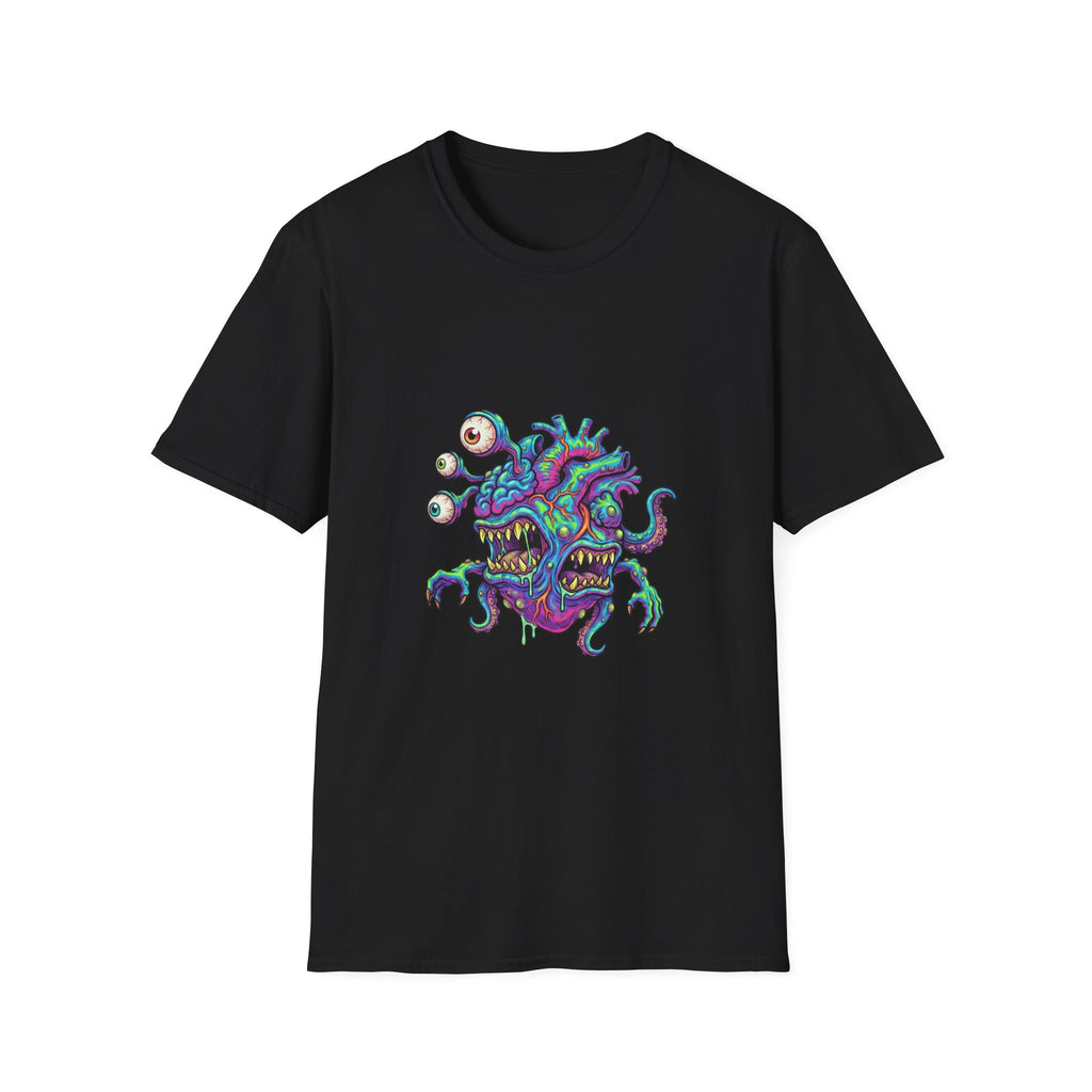 Monstrous Beholder Graphic T-Shirt — Neon D20 Fantasy RPG Monster Tee