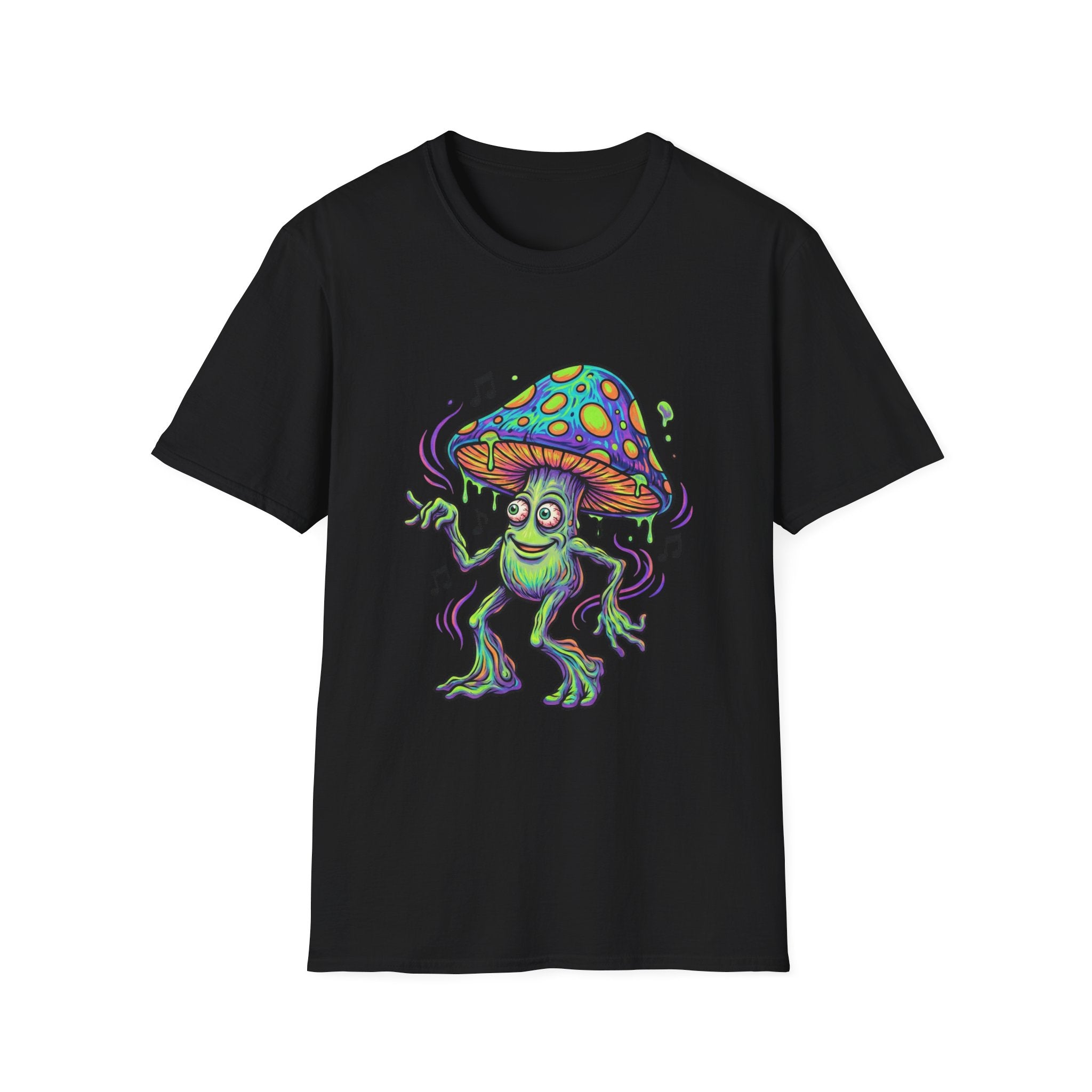 Psychedelic Mushroom Monster T-Shirt — Neon Trippy Fungi Graphic Tee