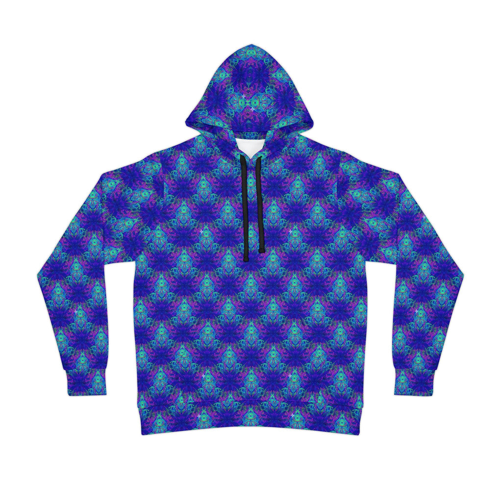 Blue Checkerboard Athletic Hoodie – All-Over Print Sports Hoodie