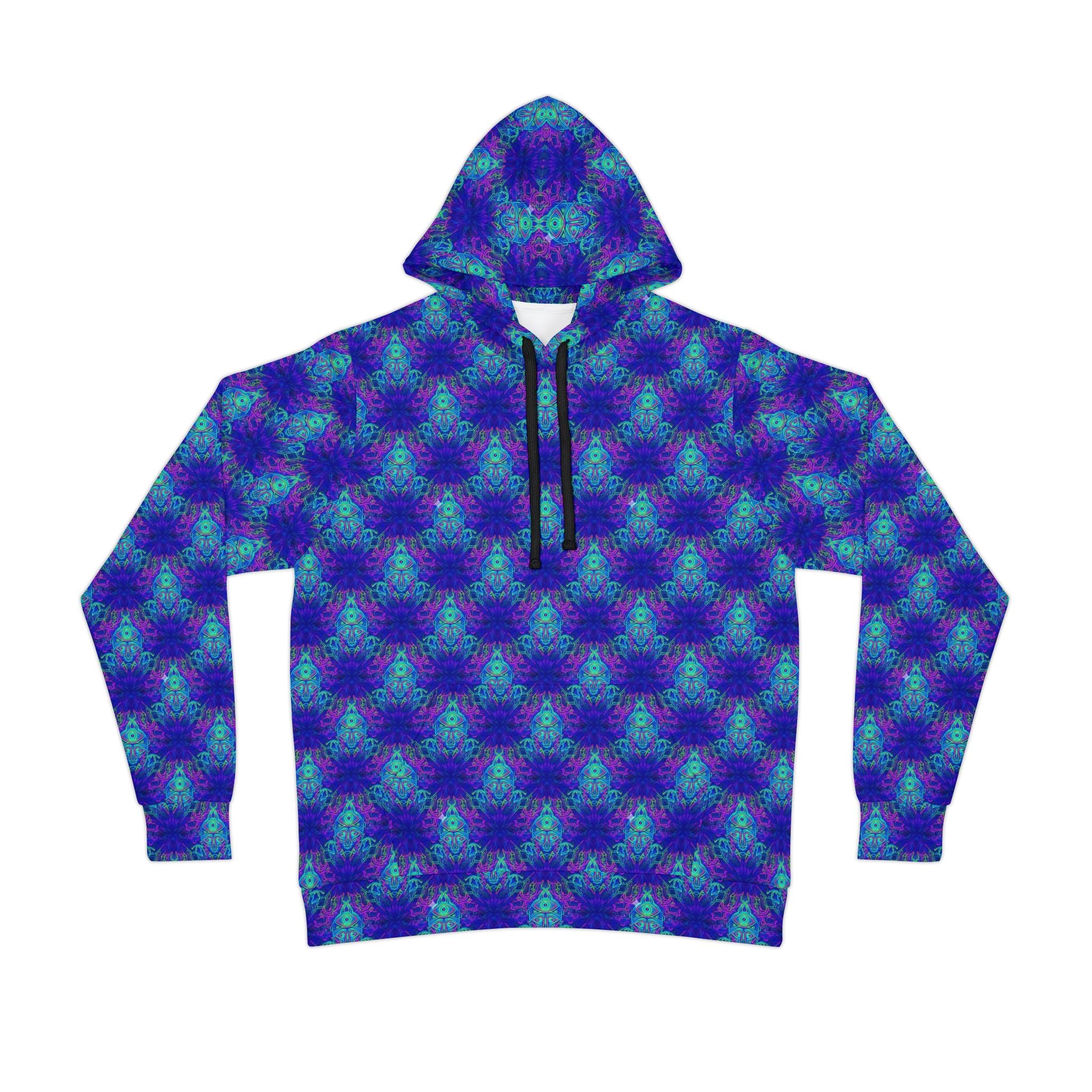 Blue Checkerboard Athletic Hoodie – All-Over Print Sports Hoodie
