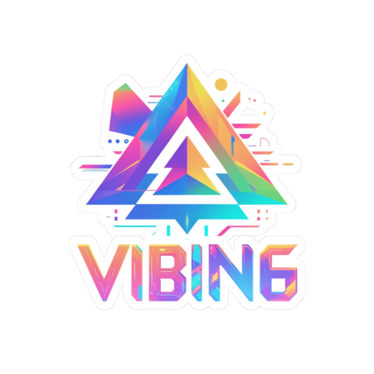 Vibing Stickers - Colorful Geometric Design, Perfect for Laptops, Journals, Water Bottles, Gifts, and More!