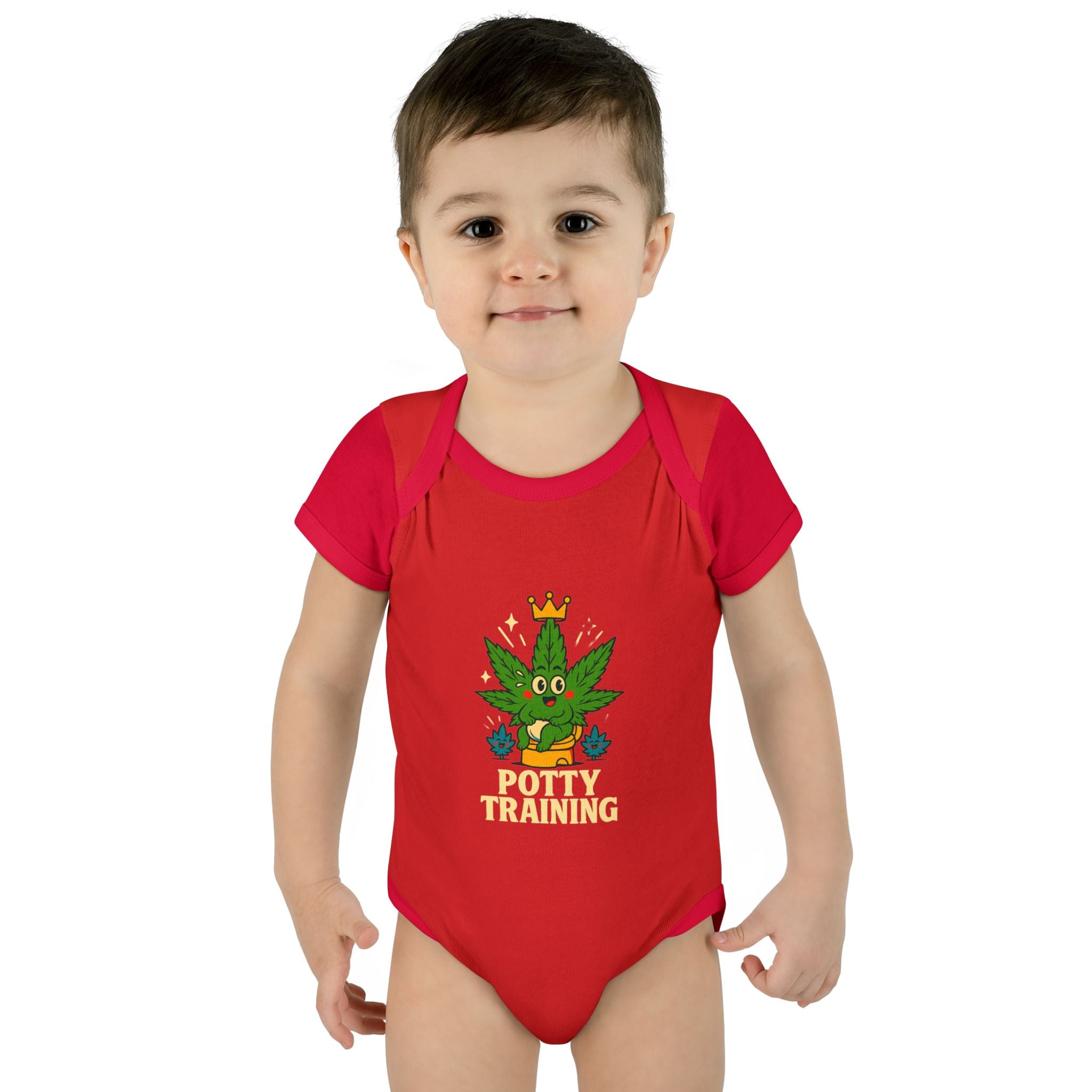Potty Training Baby Bodysuit - Cute Cannabis Theme for New Parents