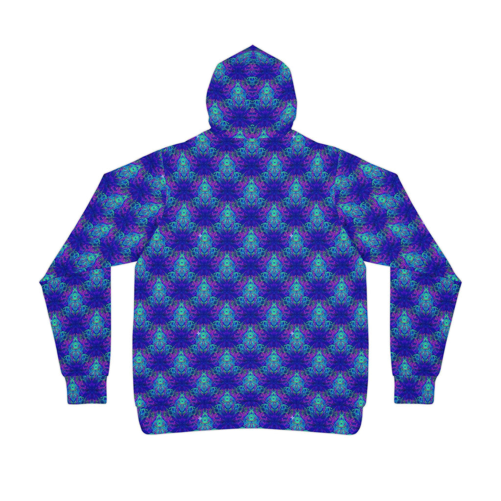 Blue Checkerboard Athletic Hoodie – All-Over Print Sports Hoodie
