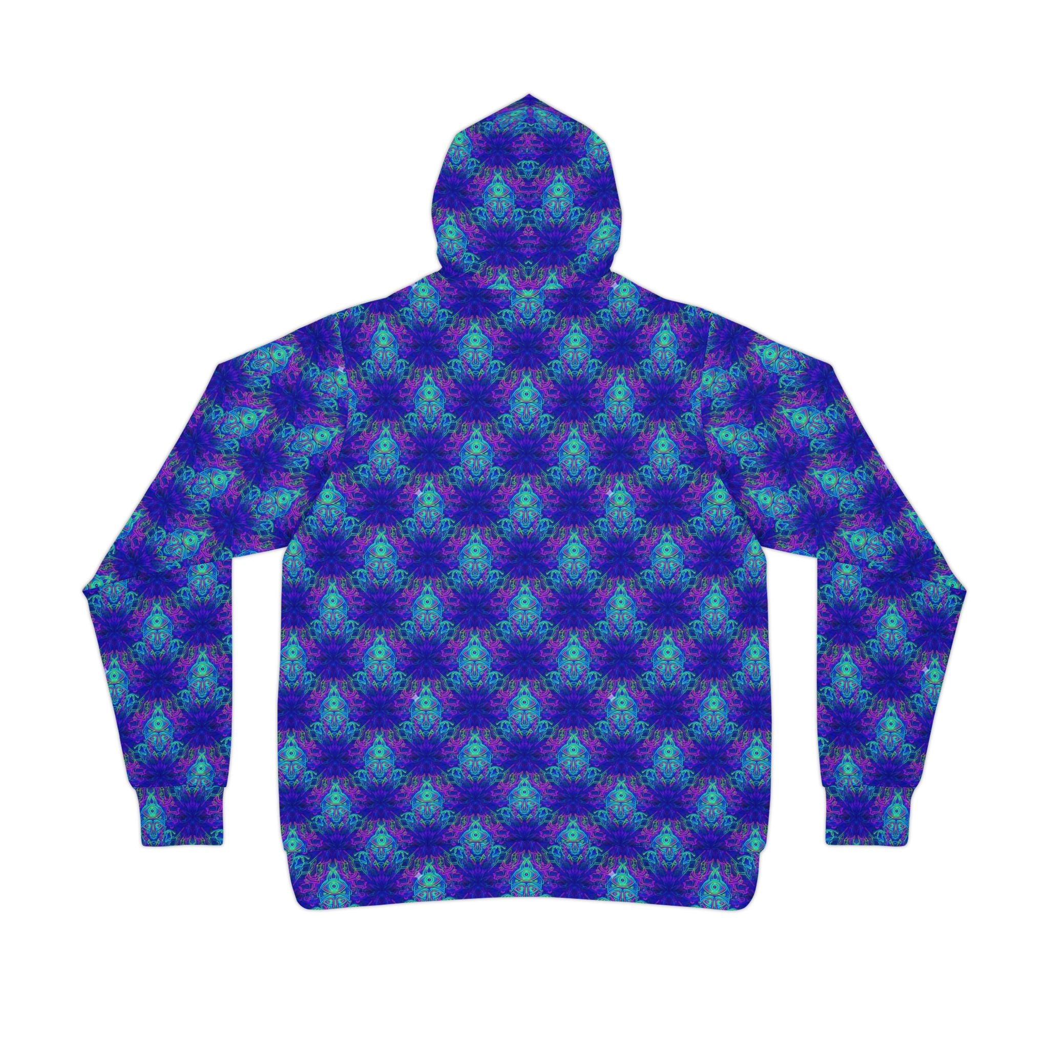 Blue Checkerboard Athletic Hoodie – All-Over Print Sports Hoodie