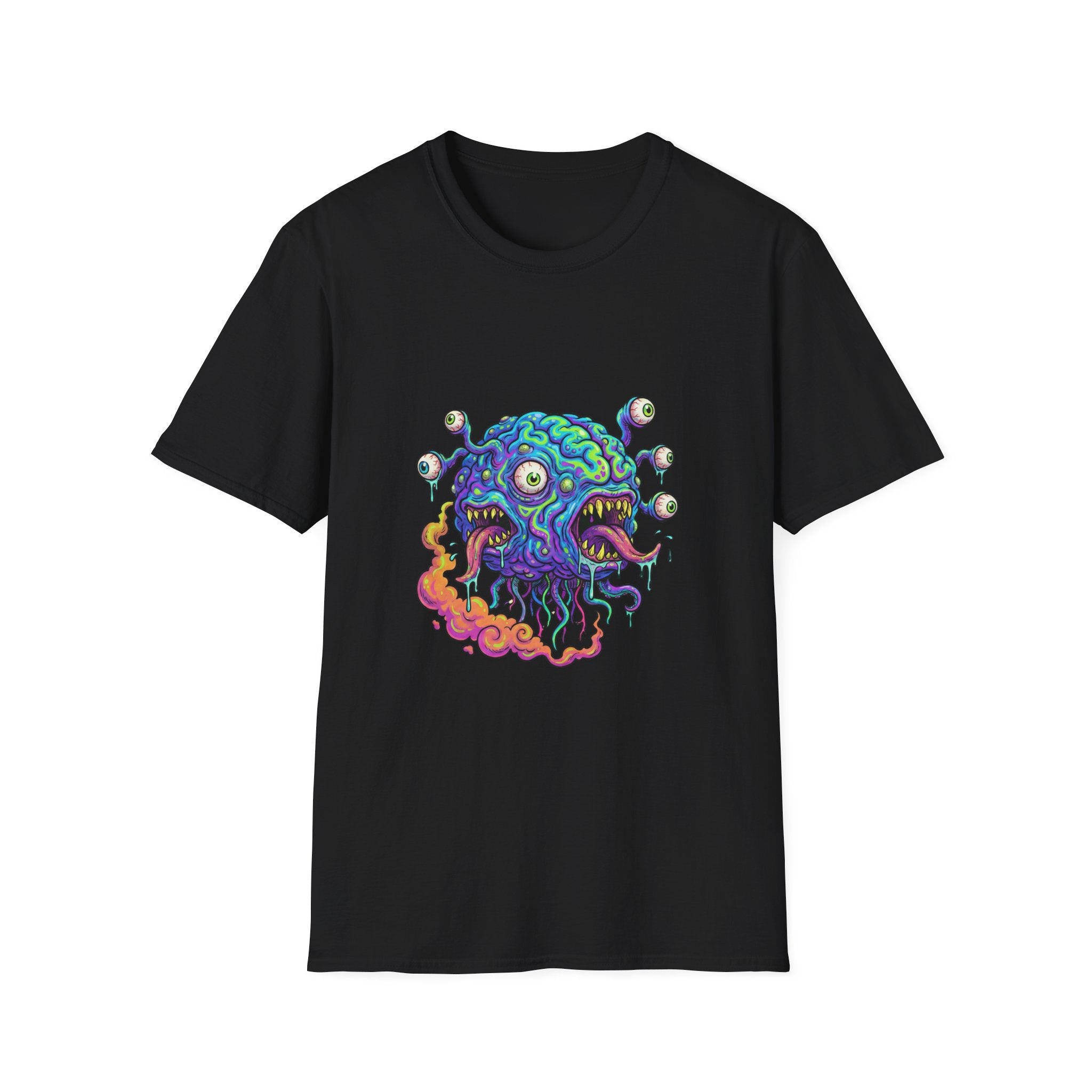 Psychedelic Monster T-Shirt — Colorful Eyeball Brain Graphic Tee
