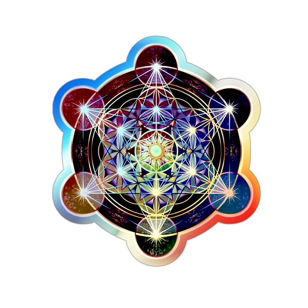 Holographic Metatron's Cube Die-Cut Stickers