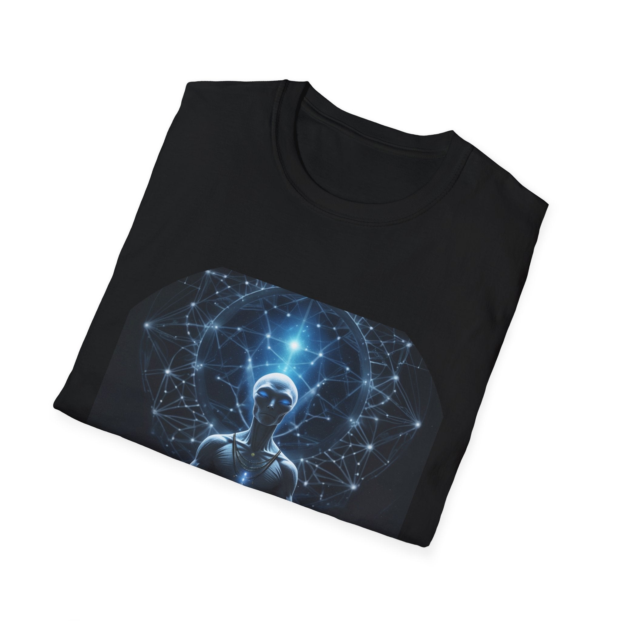 Enlightened Alien, Mindfulness Shirt, Spiritual Gift, Yoga Apparel, Cosmic Design T-Shirt, Wellness Fashion