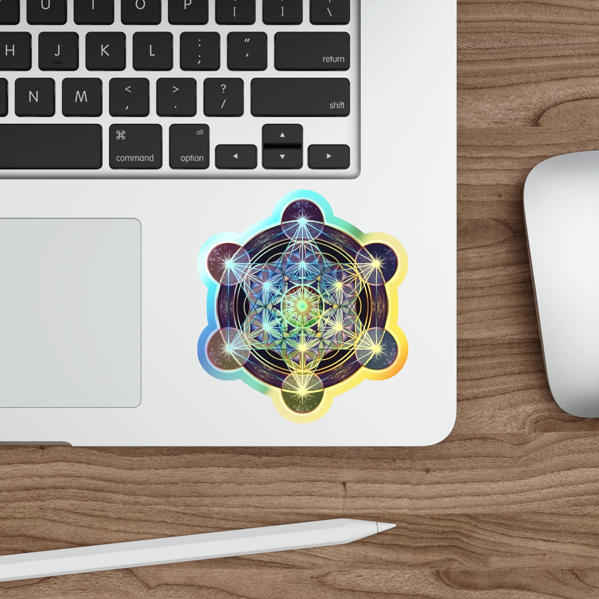Holographic Metatron's Cube Die-Cut Stickers
