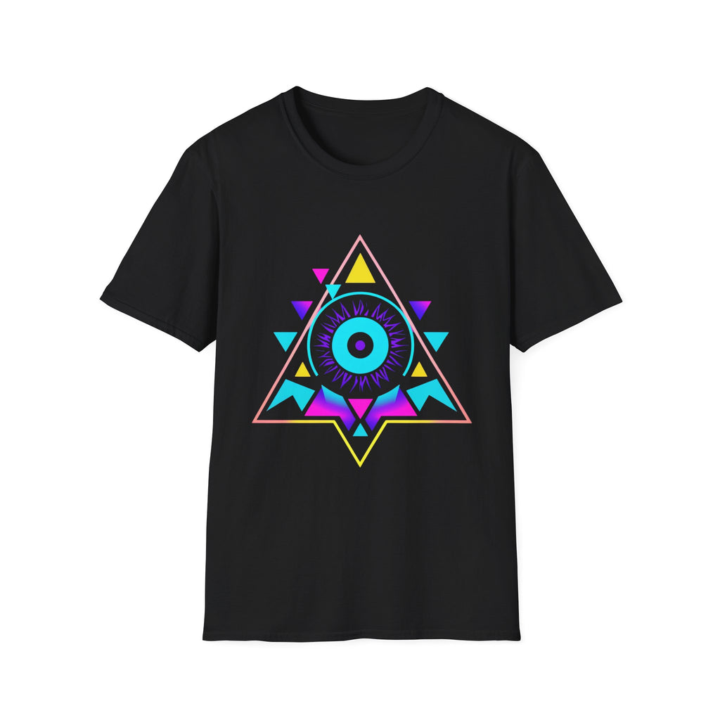 Vibrant Eye Graphic Unisex Softstyle T-Shirt, Bohemian Shirt, Festival Wear, Gift for Him/Her, Aesthetic Tee