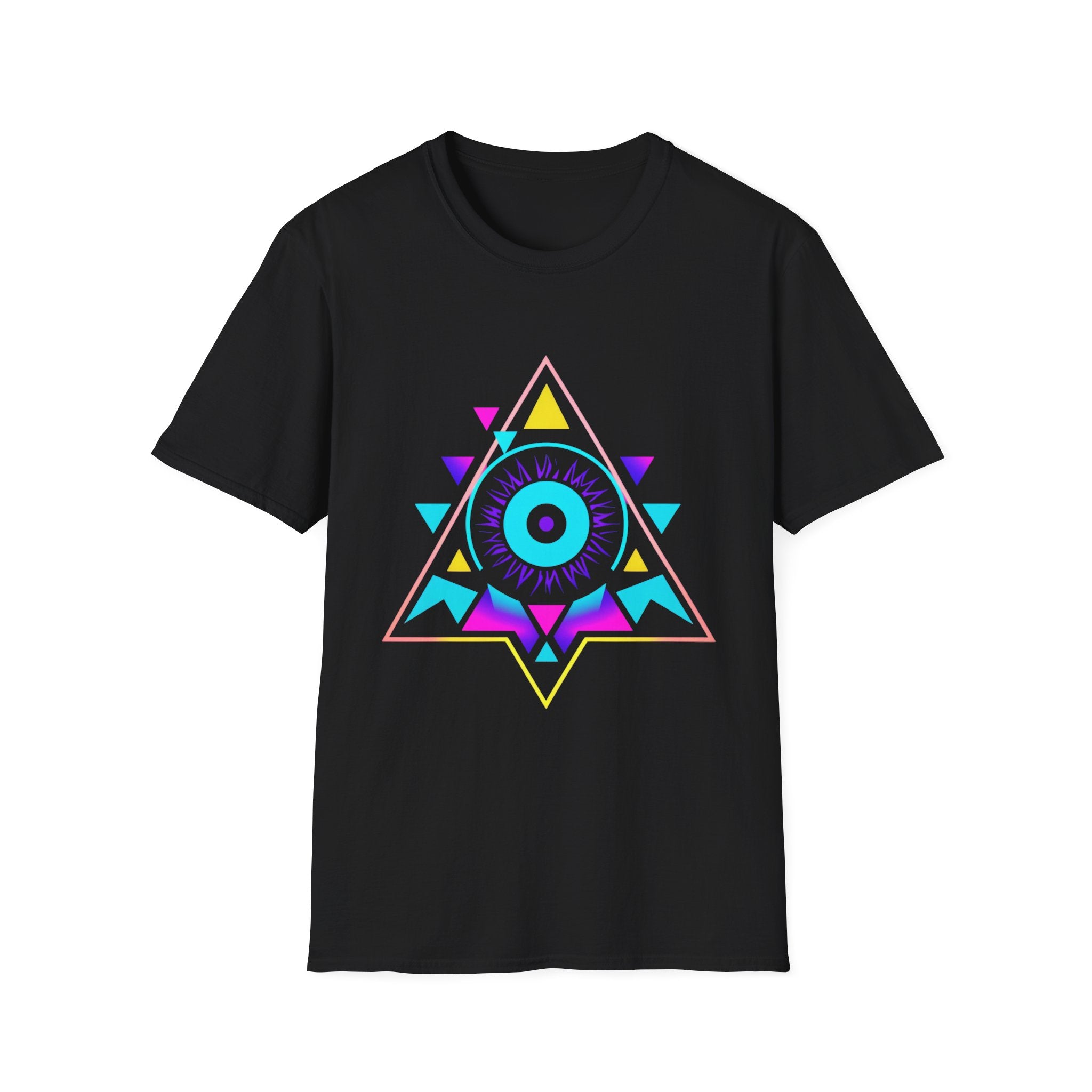 Vibrant Eye Graphic Unisex Softstyle T-Shirt, Bohemian Shirt, Festival Wear, Gift for Him/Her, Aesthetic Tee