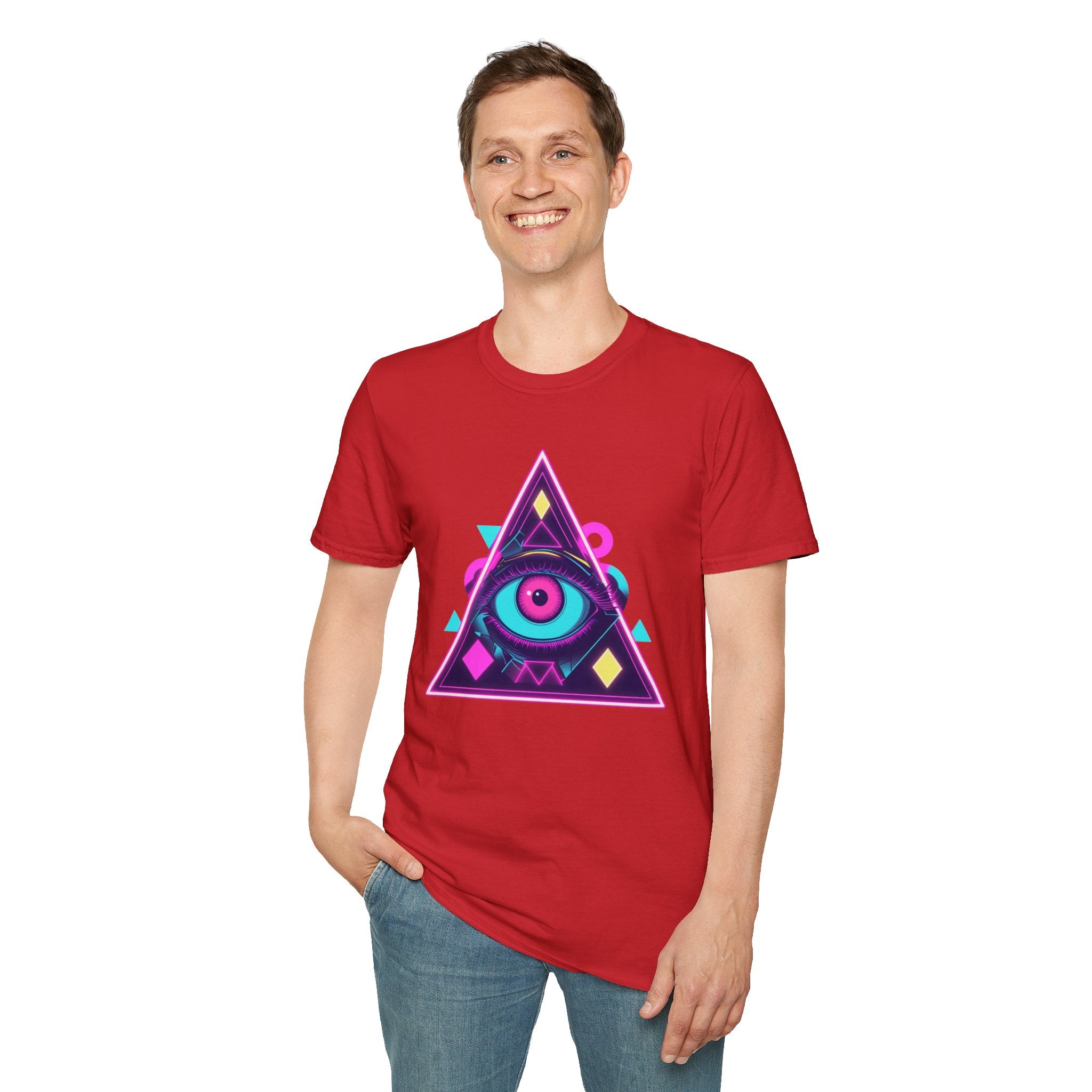 Mystical Eye Graphic T-Shirt | Unisex Softstyle Tee for Festival Wear, Casual Style, Gift, Streetwear, Unique Design