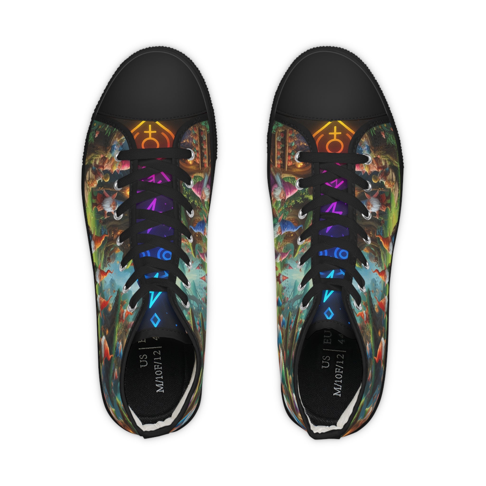 Mystical gnomes High Top Sneakers for Men - Unique Art Design, Trendy Footwear, Fashion Statement, Gift for Him, Street Style Sneakers