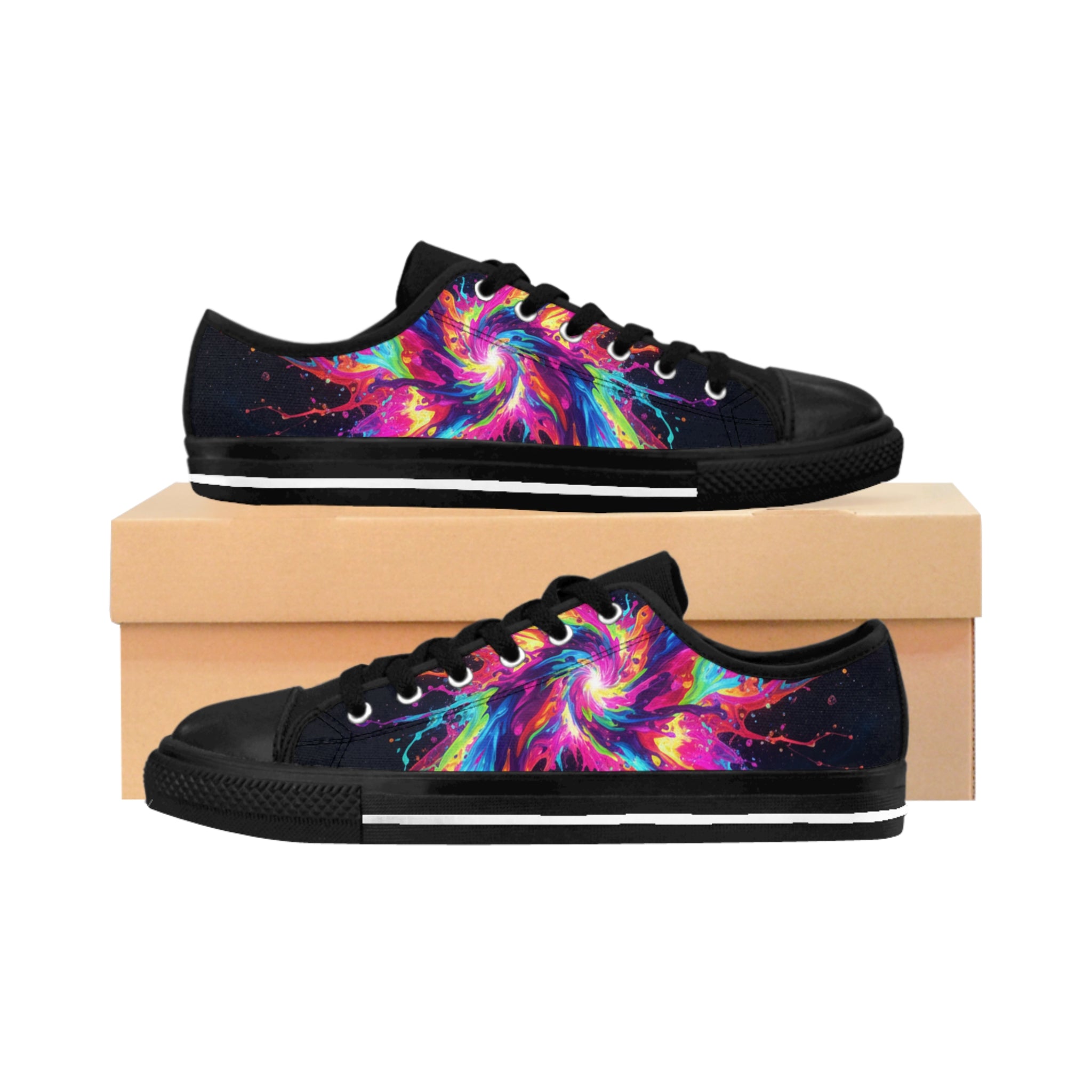 Paint splash Men's Sneakers, Colorful Casual Shoes, Funky Footwear, Unique Gift for Him, Trendy Tie-Dye Sneakers