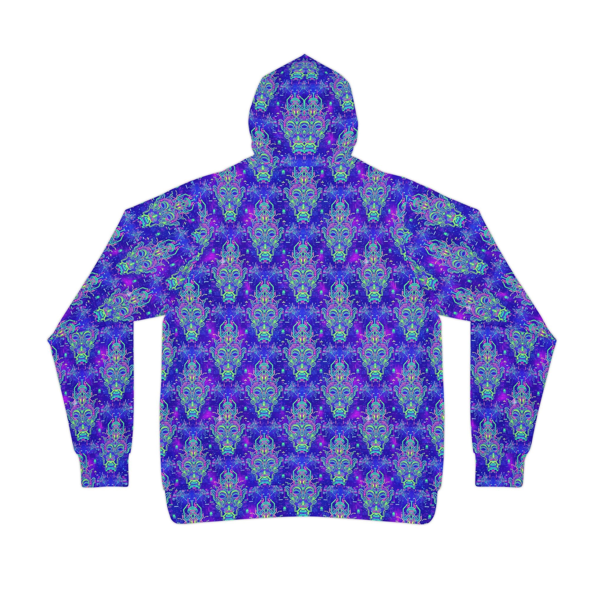 Psychedelic Blue Kaleidoscope Athletic Hoodie