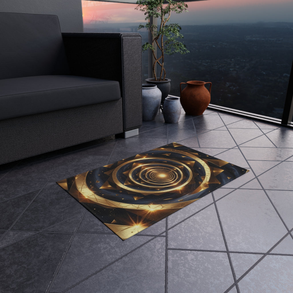Elegant Geometric Outdoor Rug, Patio Decor