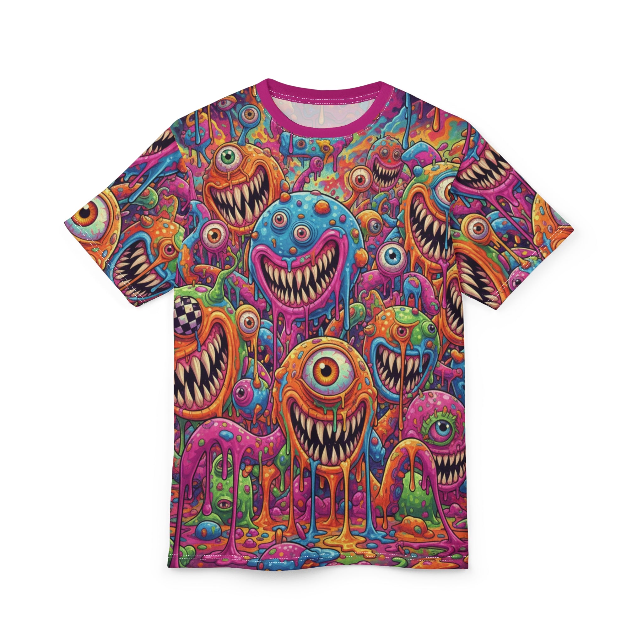 Psychedelic Drippy Monsters All-Over Print Tee