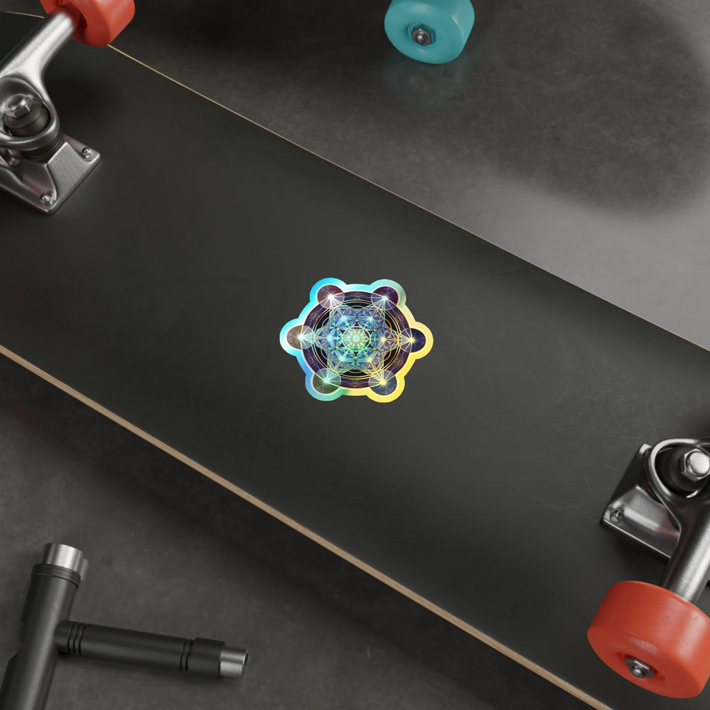 Holographic Metatron's Cube Die-Cut Stickers