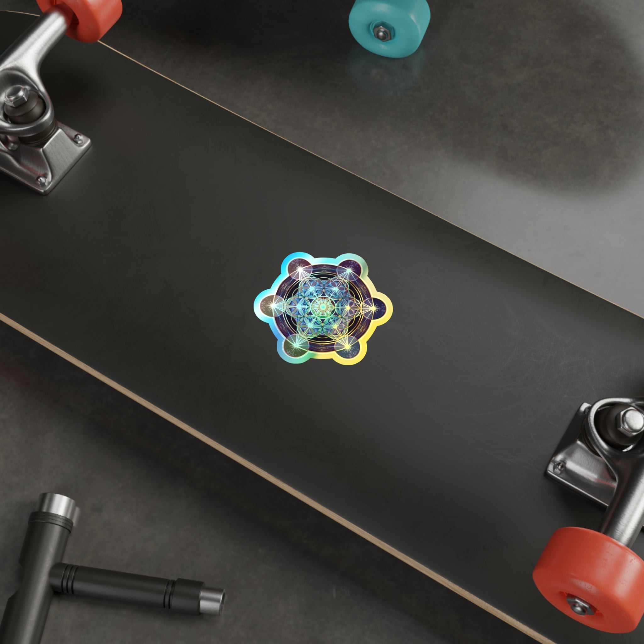 Holographic Metatron's Cube Die-Cut Stickers