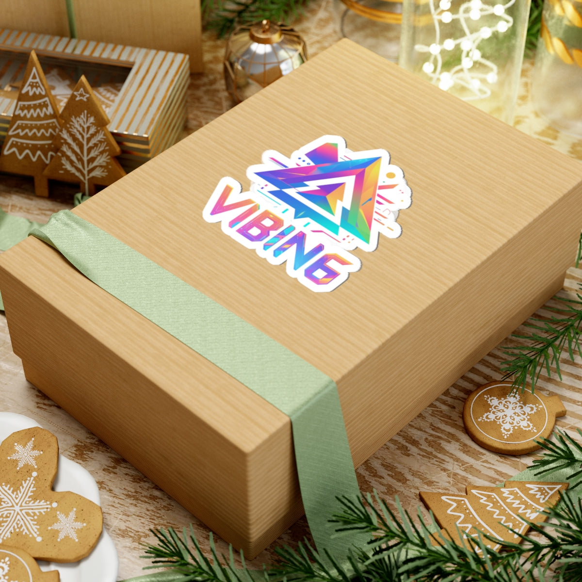 Vibing Stickers - Colorful Geometric Design, Perfect for Laptops, Journals, Water Bottles, Gifts, and More!