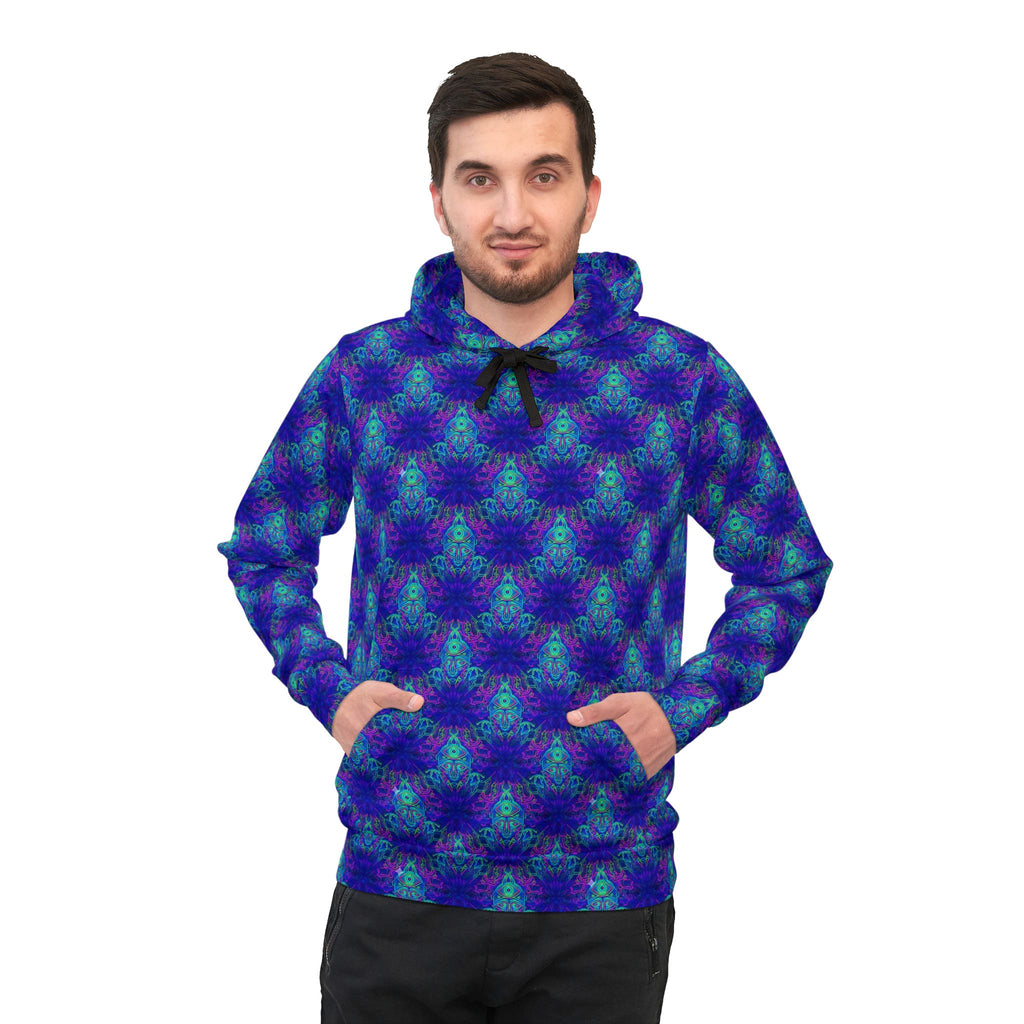 Blue Checkerboard Athletic Hoodie – All-Over Print Sports Hoodie