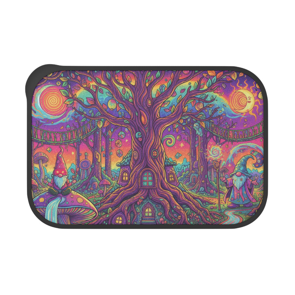 Trippy scene Bento Box with Band and Utensils, Colorful Lunch Container, Eco-Friendly Meal Prep, Gift for Foodies, Nature Lovers