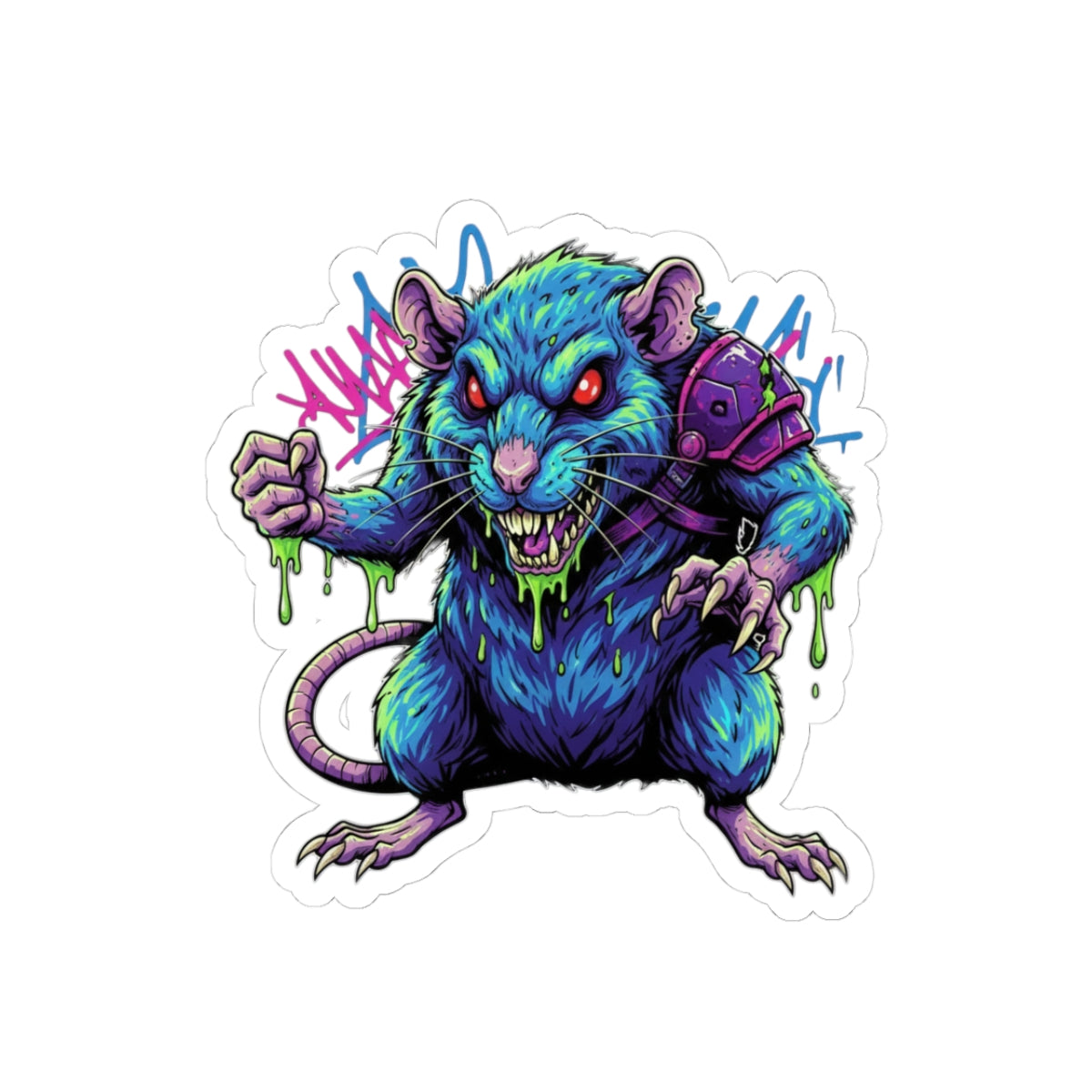 Gritty Graffiti Rat Kiss-Cut Stickers | Edgy Decor, Laptop Stickers, Urban Art, Fun Gifts, Unique Collectibles