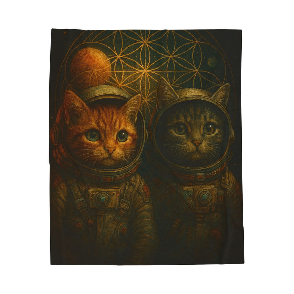 Cosmic Cat Plush Blanket