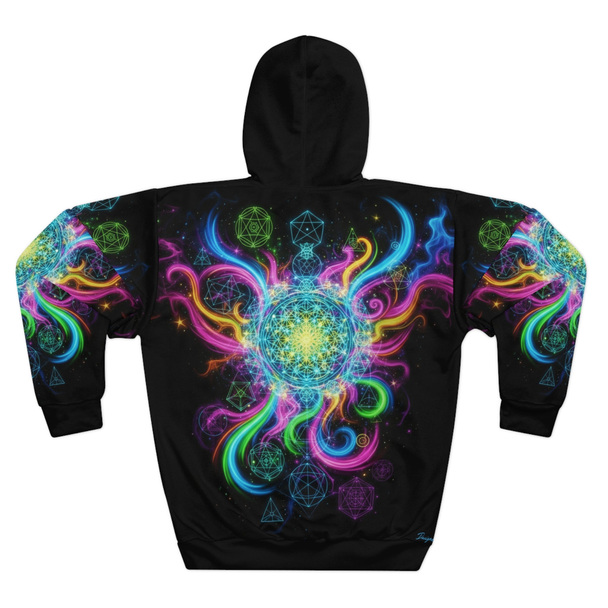 Colorful Cosmic Energy Hoodie, Unisex Pullover, Galaxy Print Sweatshirt, Festival Outfit, Psychedelic Apparel, Gift for Astronomers