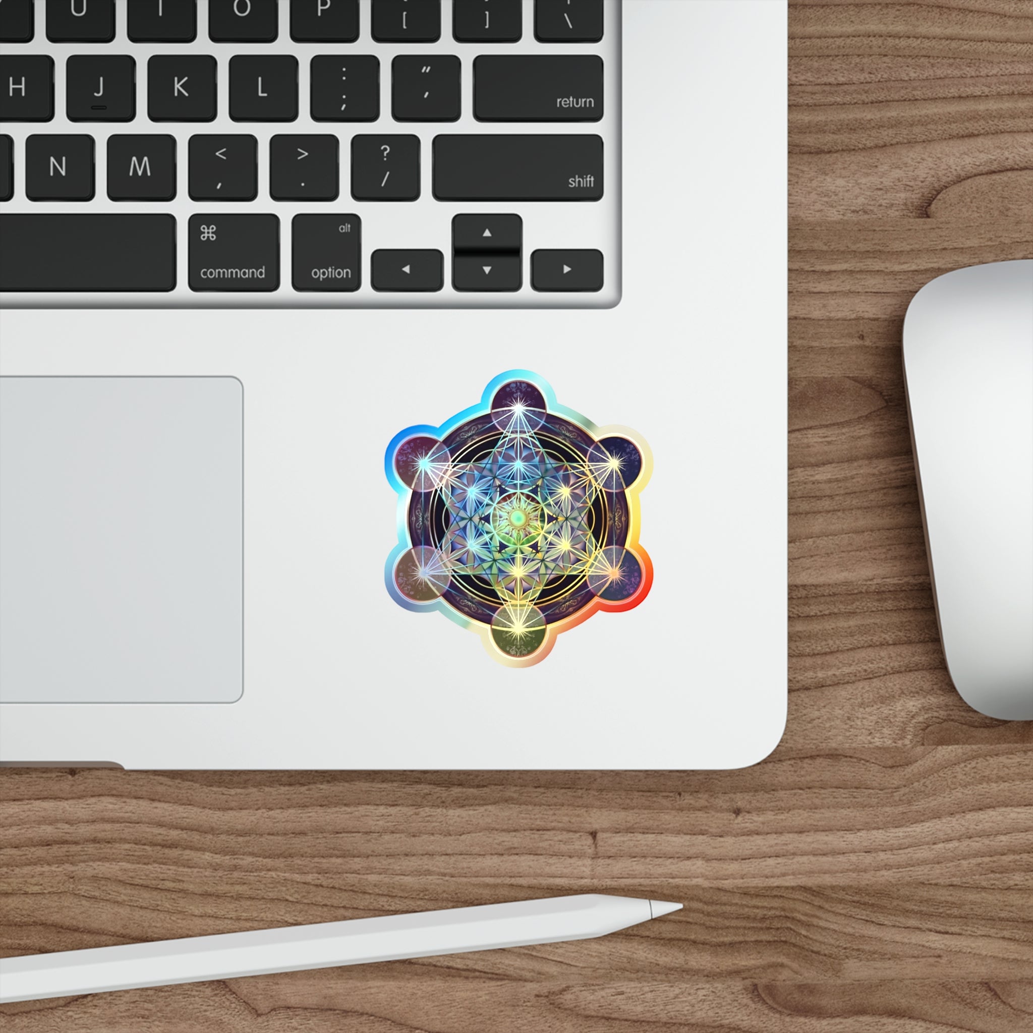 Holographic Metatron's Cube Die-Cut Stickers