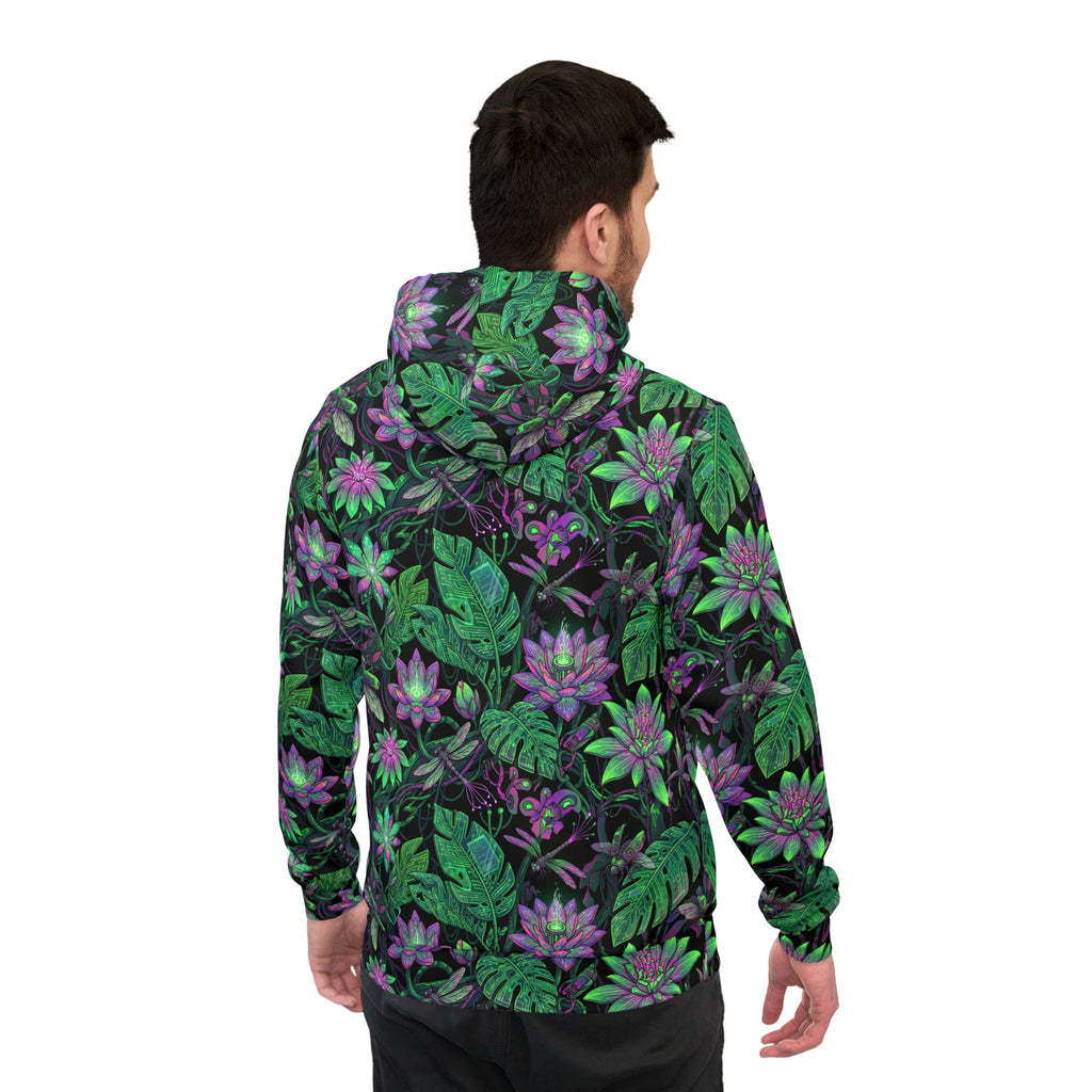 Tropical Lotus Athletic Hoodie — All-Over Print Floral Sports Hoodie