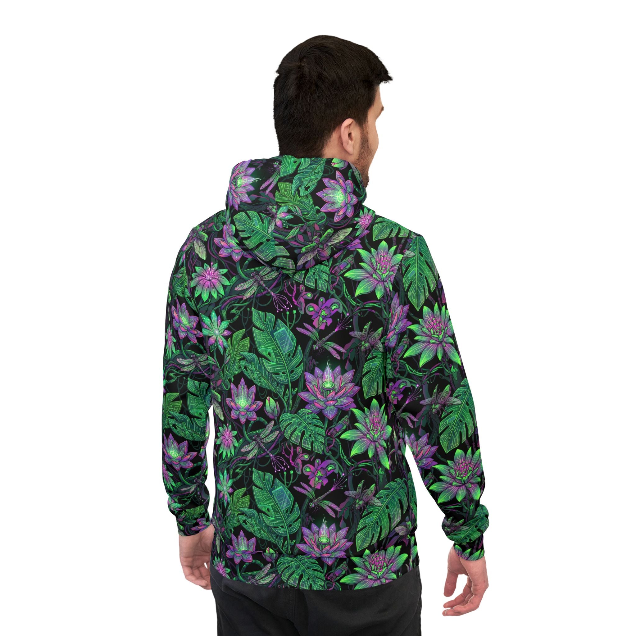 Tropical Lotus Athletic Hoodie — All-Over Print Floral Sports Hoodie