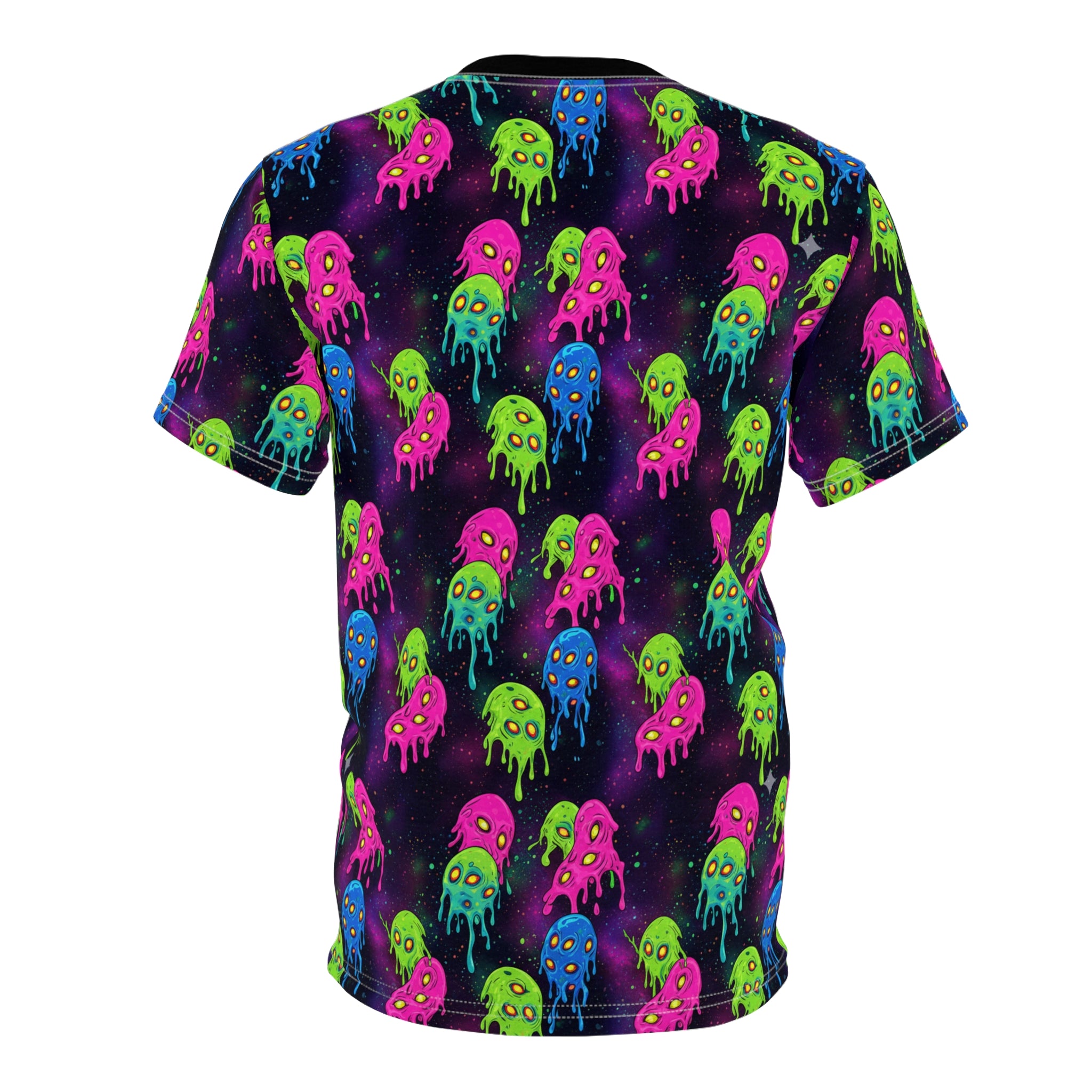 Neon Drip Alien Tee — All-Over Print Graphic T-Shirt
