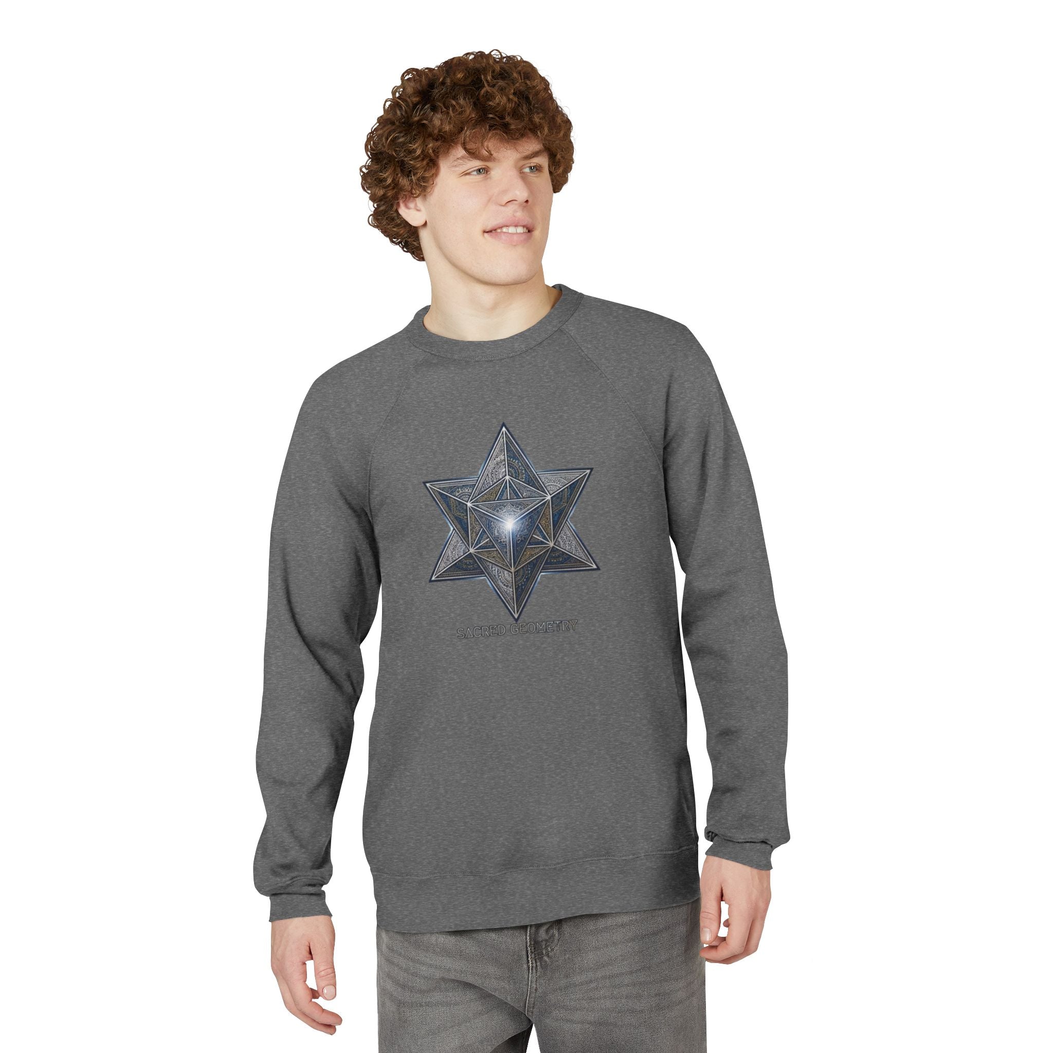 Sacred Geometry Star Sweatshirt - Mystic Merkabah Crewneck