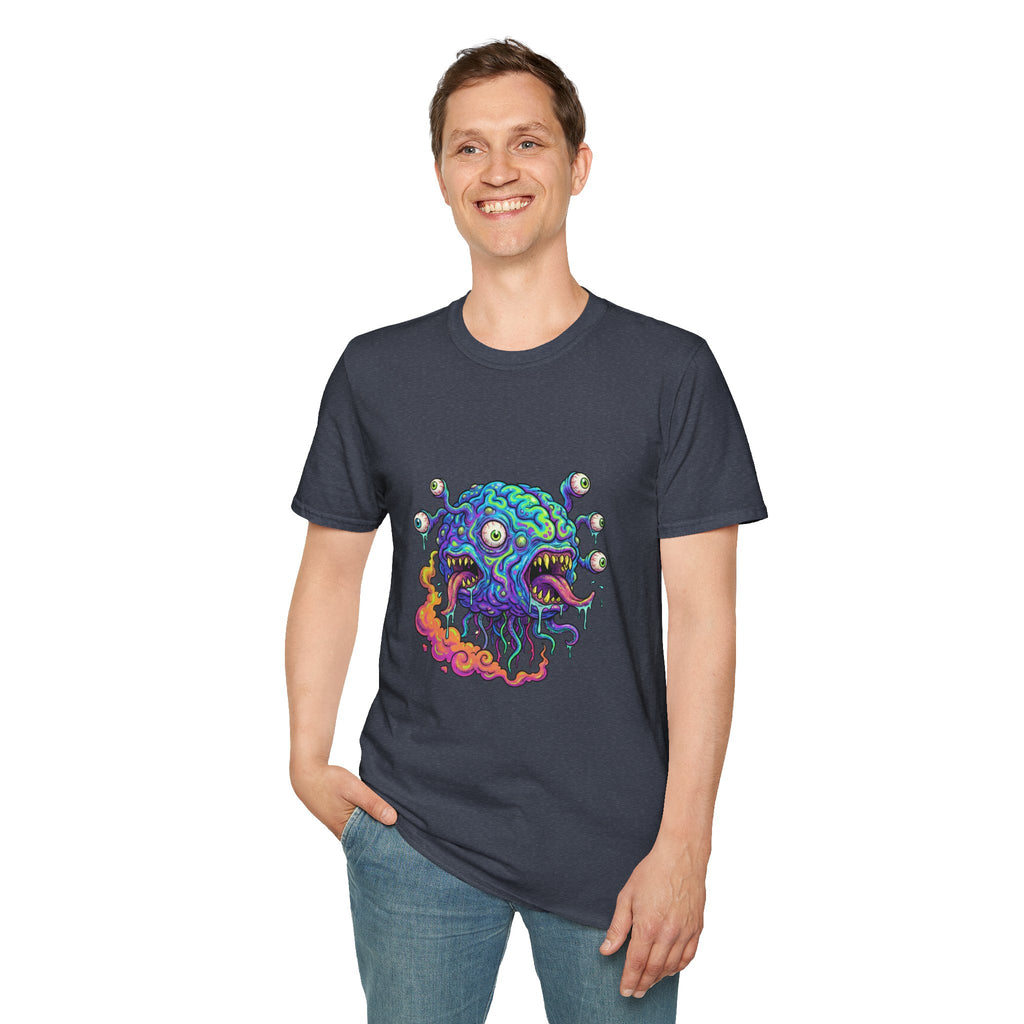 Psychedelic Monster T-Shirt — Colorful Eyeball Brain Graphic Tee
