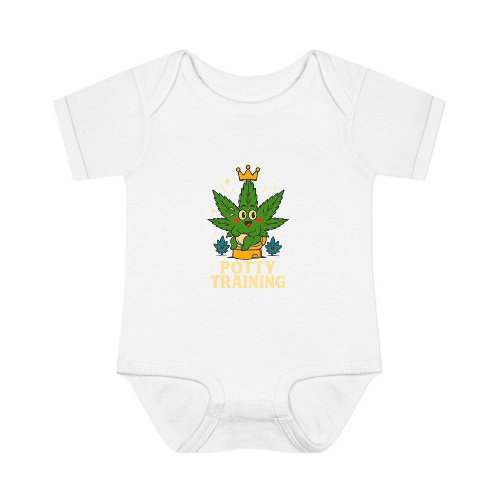 Potty Training Baby Bodysuit - Cute Cannabis Theme for New Parents