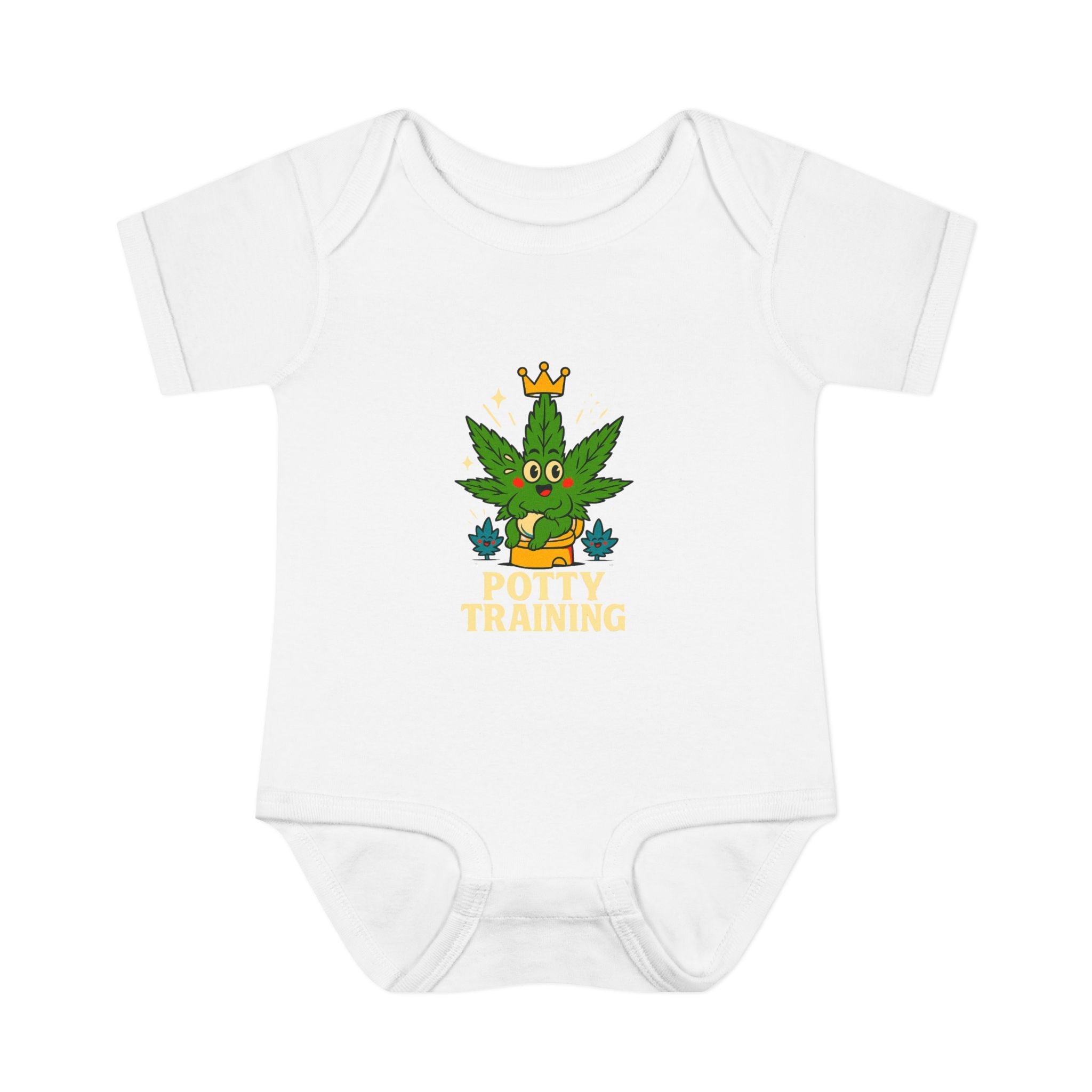 Potty Training Baby Bodysuit - Cute Cannabis Theme for New Parents