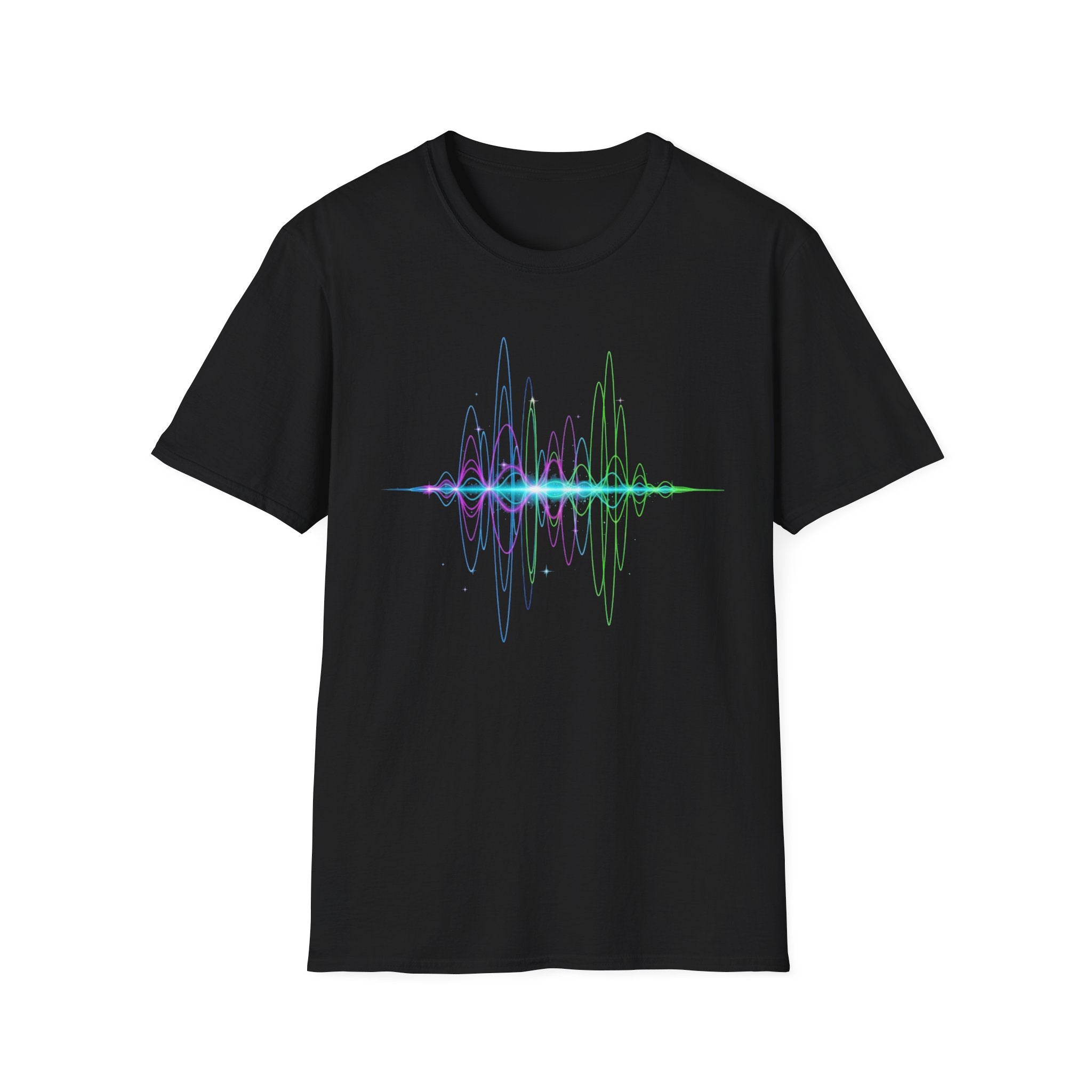 Vibrant Soundwave Unisex Softstyle T-Shirt, Music Lover Gift, Festival Wear, Graphic Tee, Casual Top