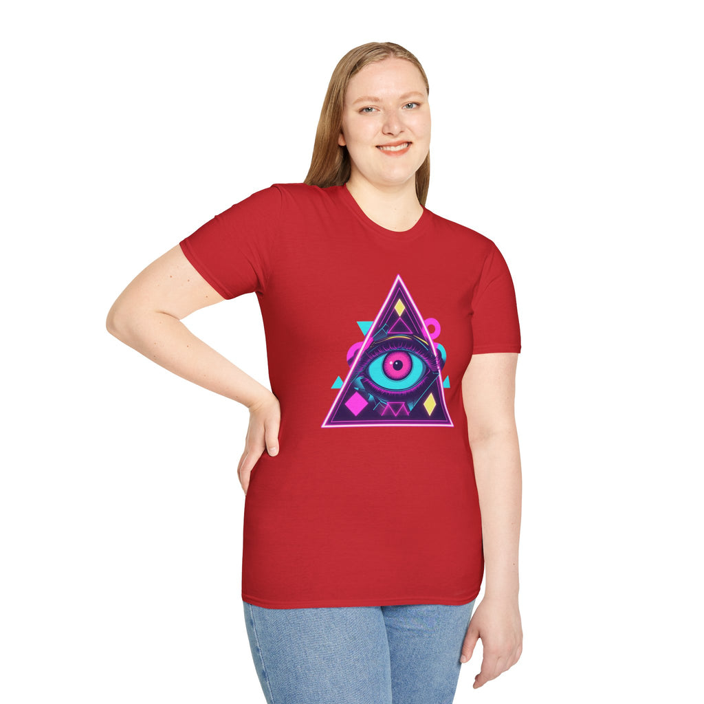 Mystical Eye Graphic T-Shirt | Unisex Softstyle Tee for Festival Wear, Casual Style, Gift, Streetwear, Unique Design