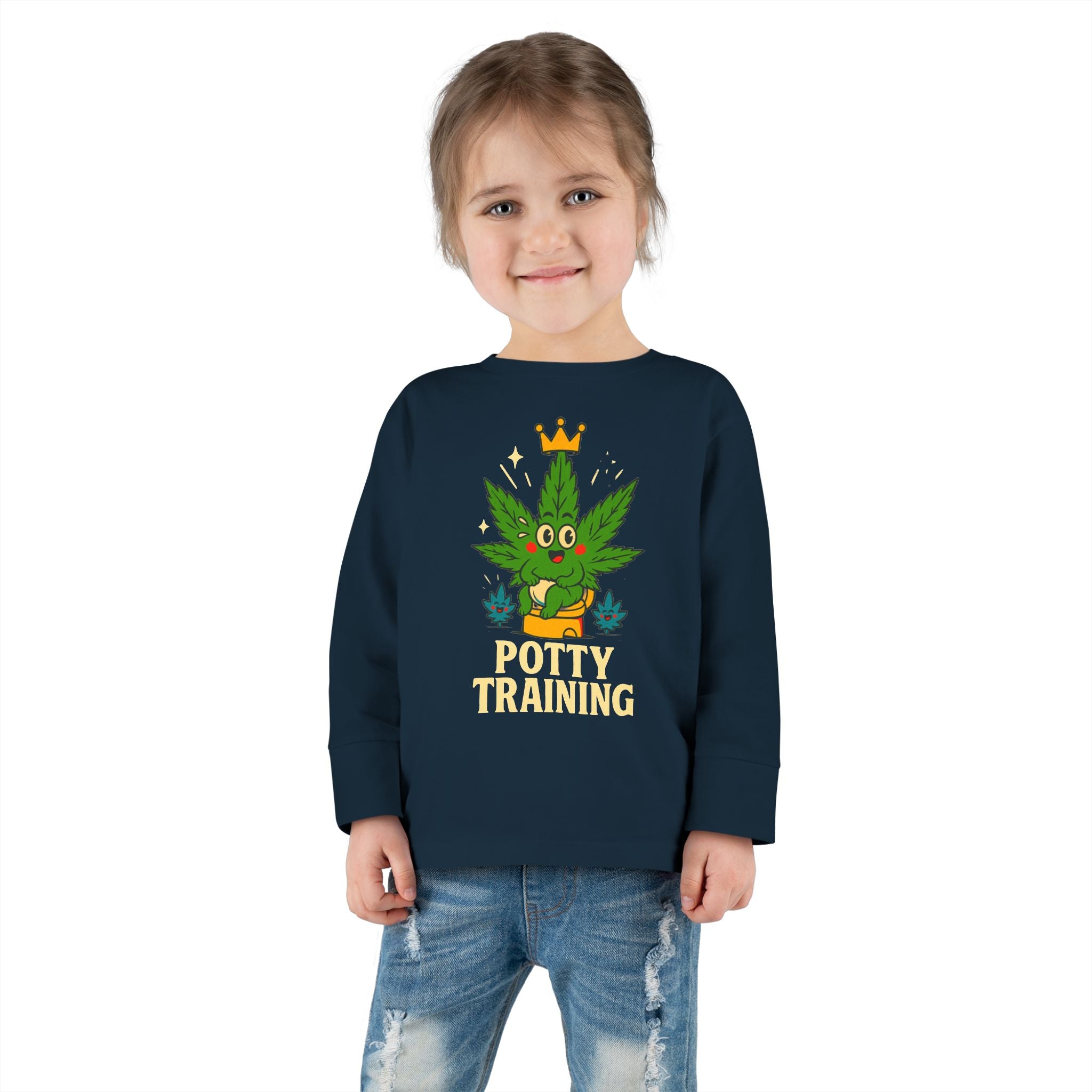 Potty Training Toddler Long Sleeve Tee, Cute Kids Shirt