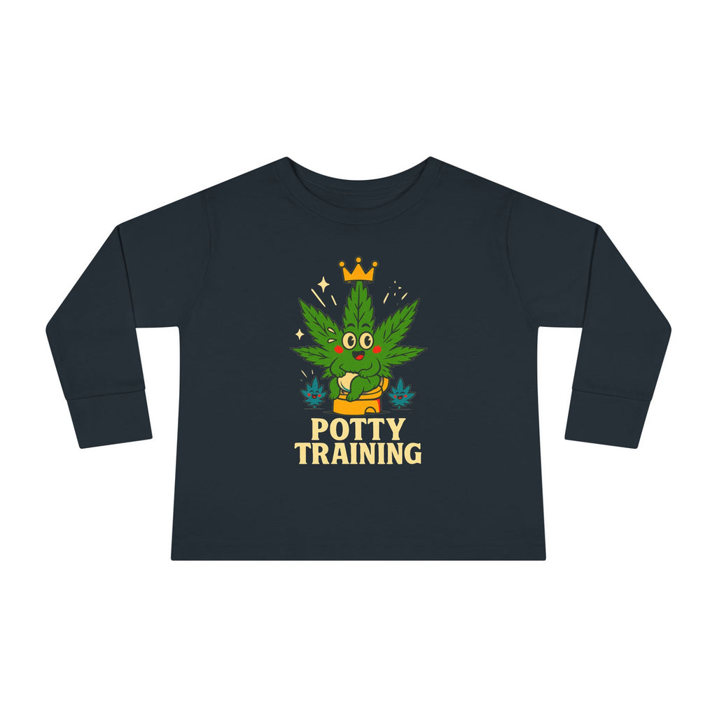 Potty Training Toddler Long Sleeve Tee, Cute Kids Shirt