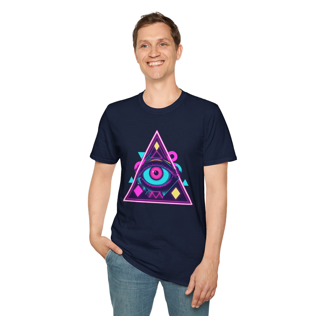 Mystical Eye Graphic T-Shirt | Unisex Softstyle Tee for Festival Wear, Casual Style, Gift, Streetwear, Unique Design
