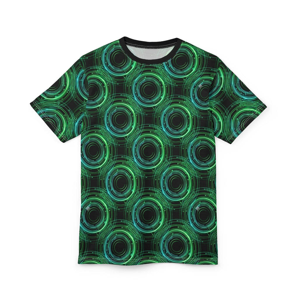 Green Techno Circle All-Over Print Tee