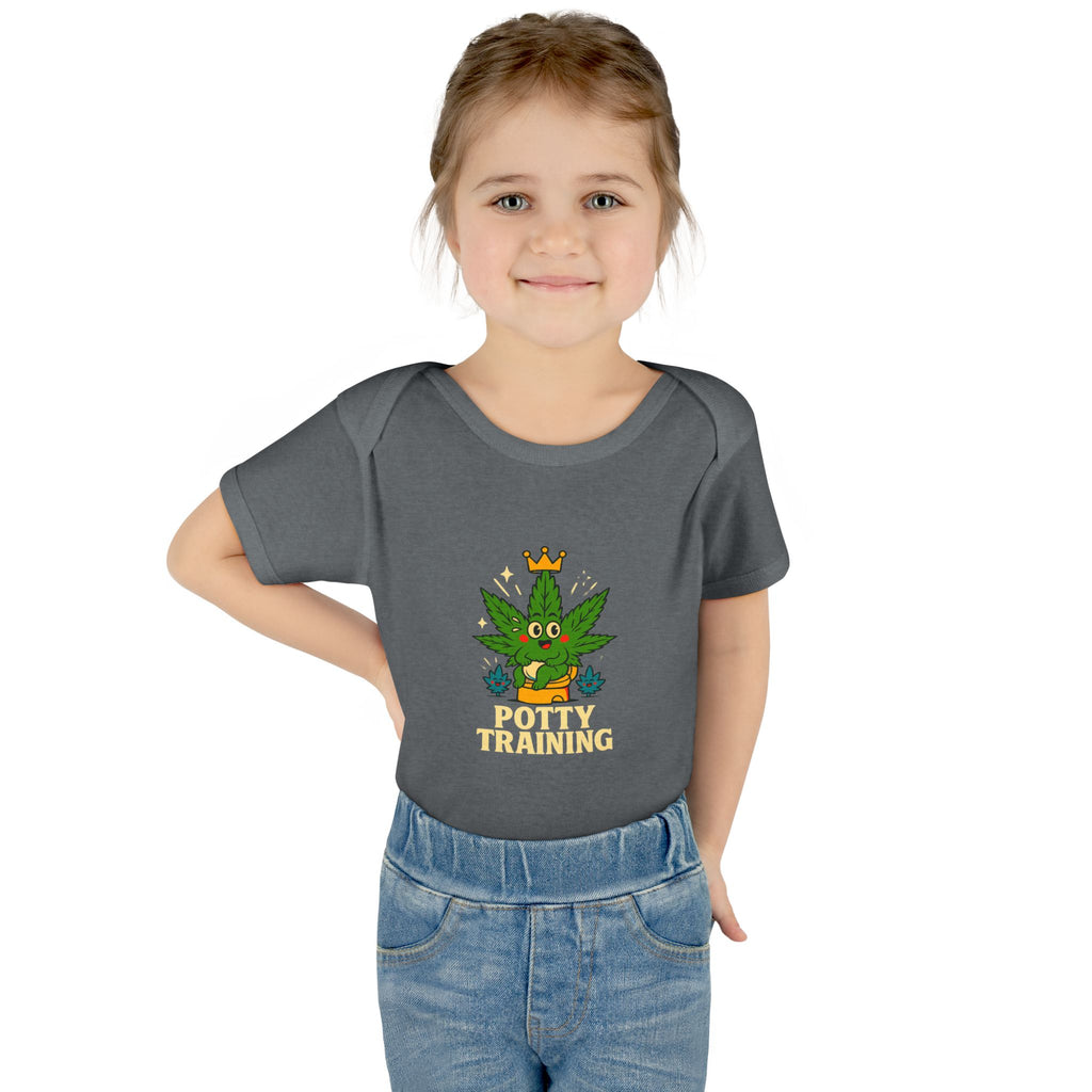 Potty Training Baby Bodysuit - Cute Cannabis Theme for New Parents