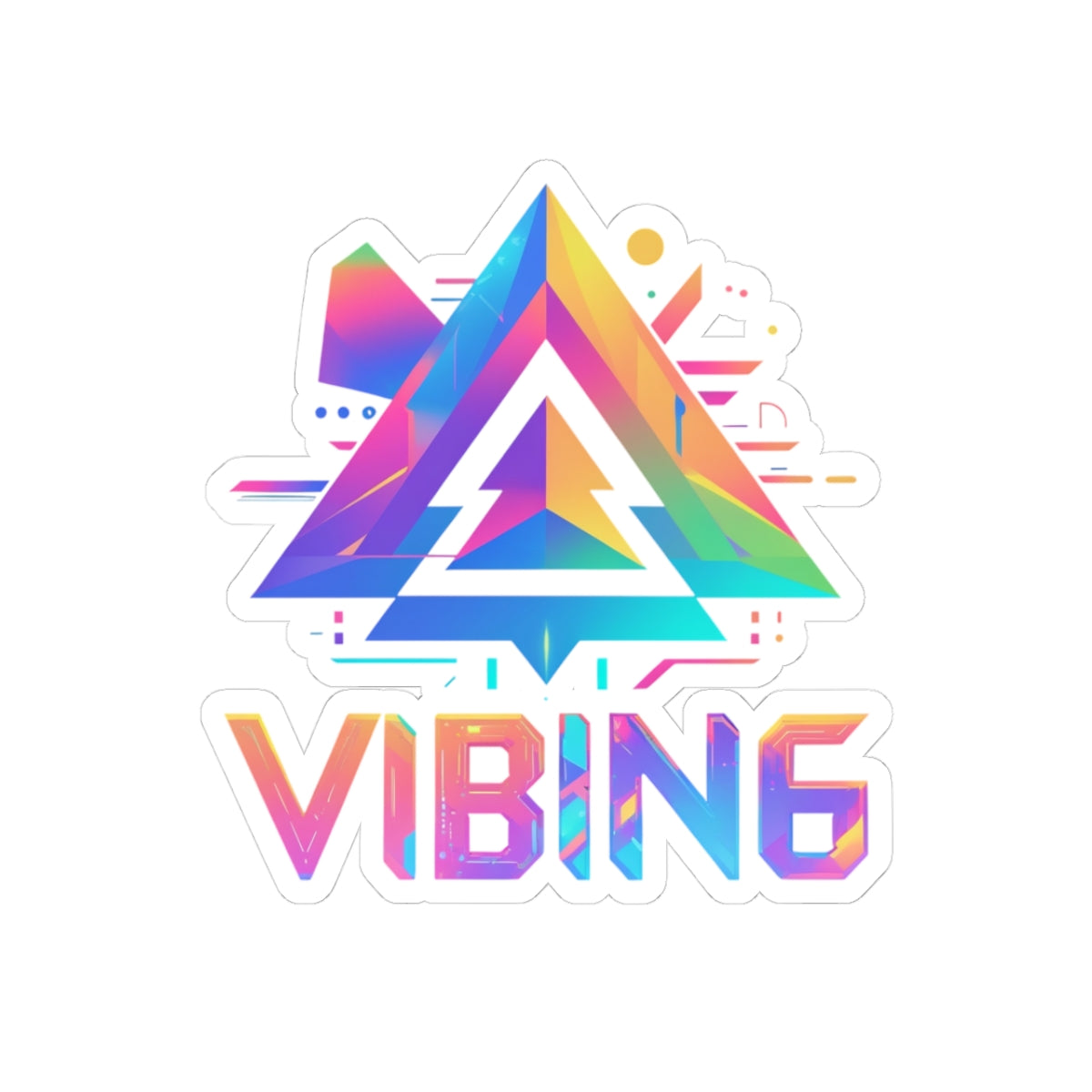 Vibing Stickers - Colorful Geometric Design, Perfect for Laptops, Journals, Water Bottles, Gifts, and More!