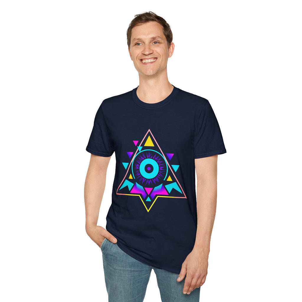 Vibrant Eye Graphic Unisex Softstyle T-Shirt, Bohemian Shirt, Festival Wear, Gift for Him/Her, Aesthetic Tee
