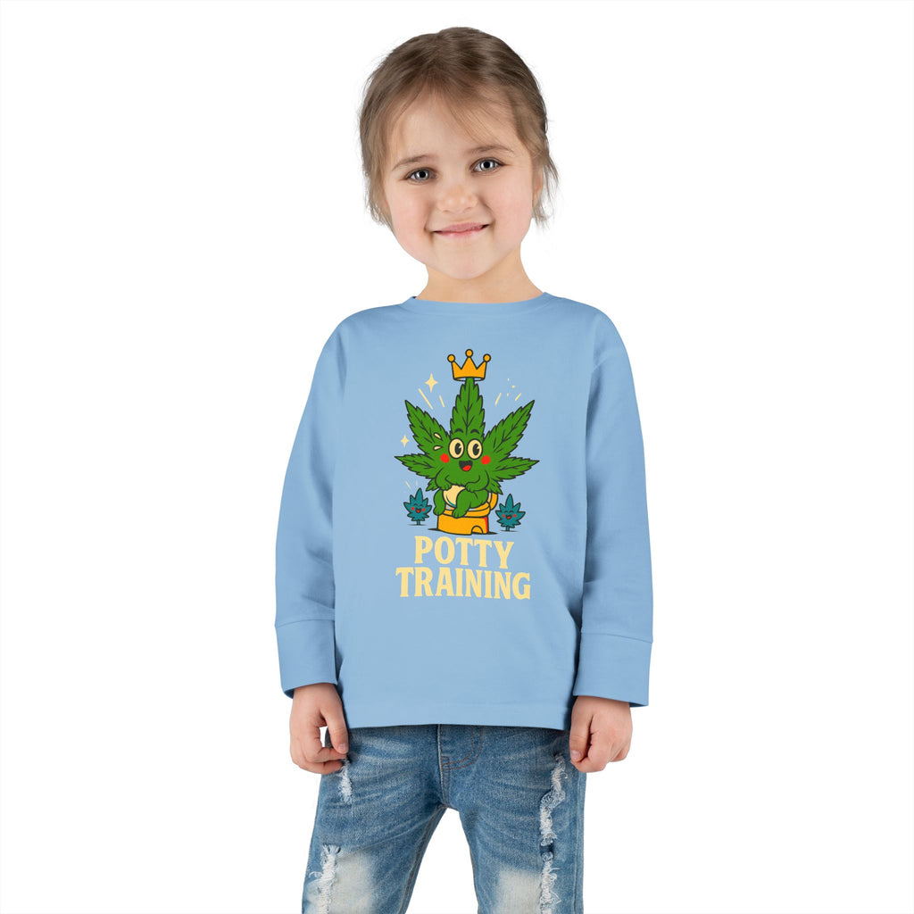 Potty Training Toddler Long Sleeve Tee, Cute Kids Shirt